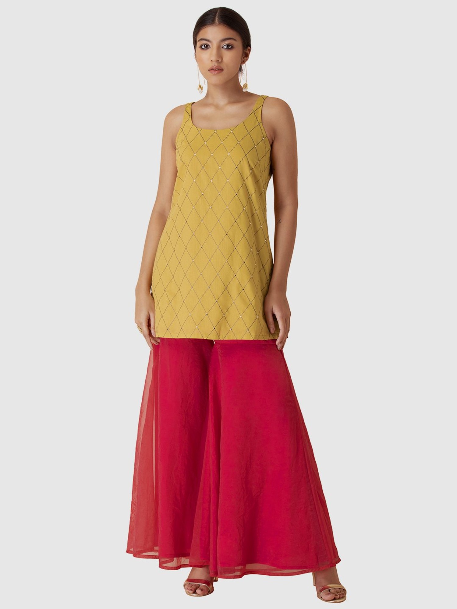 Buy Indya Women's Cotton Asymmetrical Hemline Kurta  (ITN02198_Yellow_X-Small) at Amazon.in
