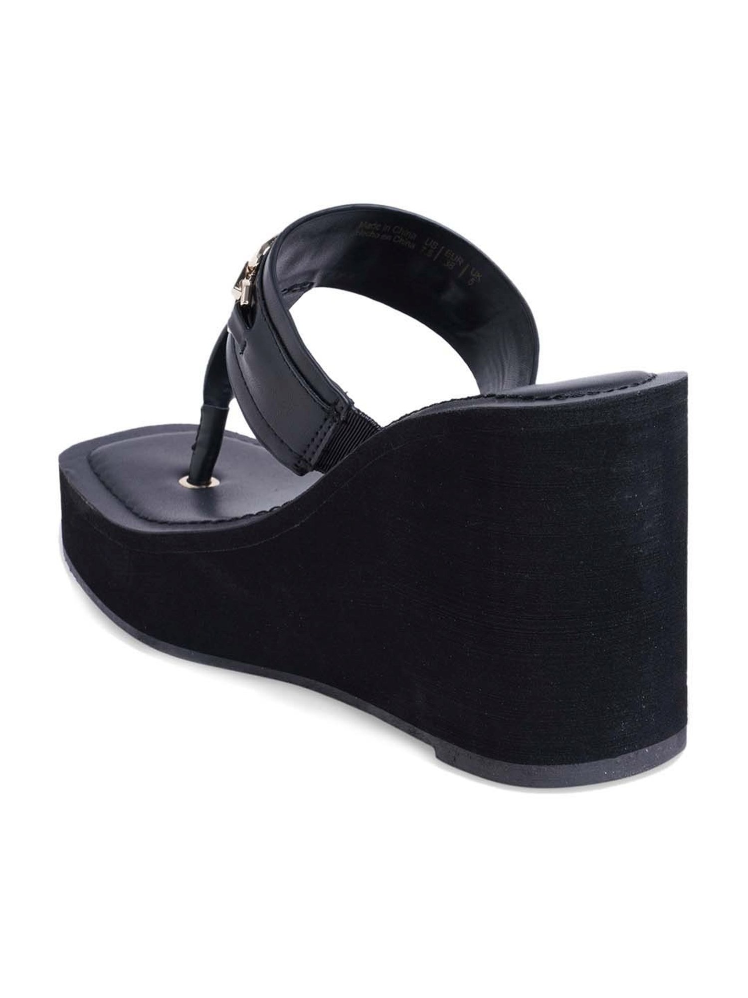 Soft Thong Wedge - Black