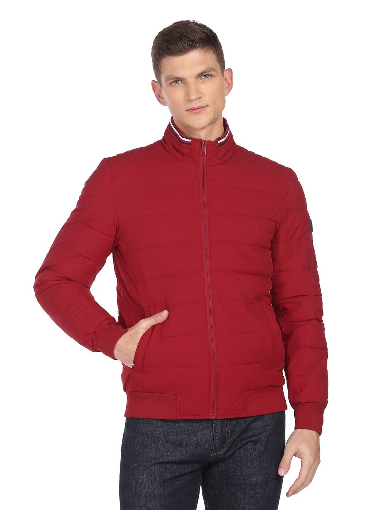 Buy Spykar Red Cotton Straight Fit Colour Block Jacket for Mens Online @ Tata  CLiQ