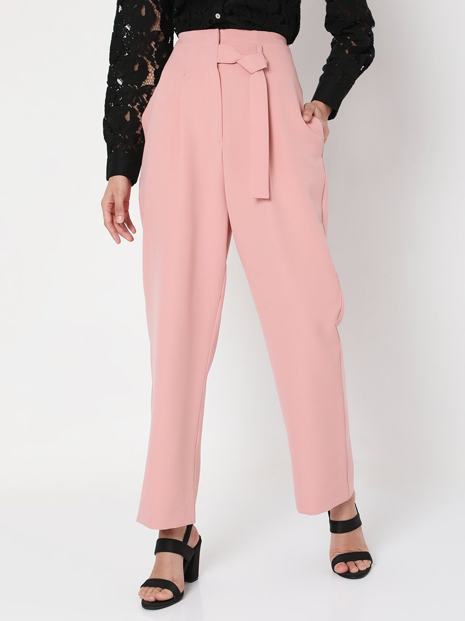 Alexander McQueen High Waisted Cigarette Pant in Orchid Pink | FWRD