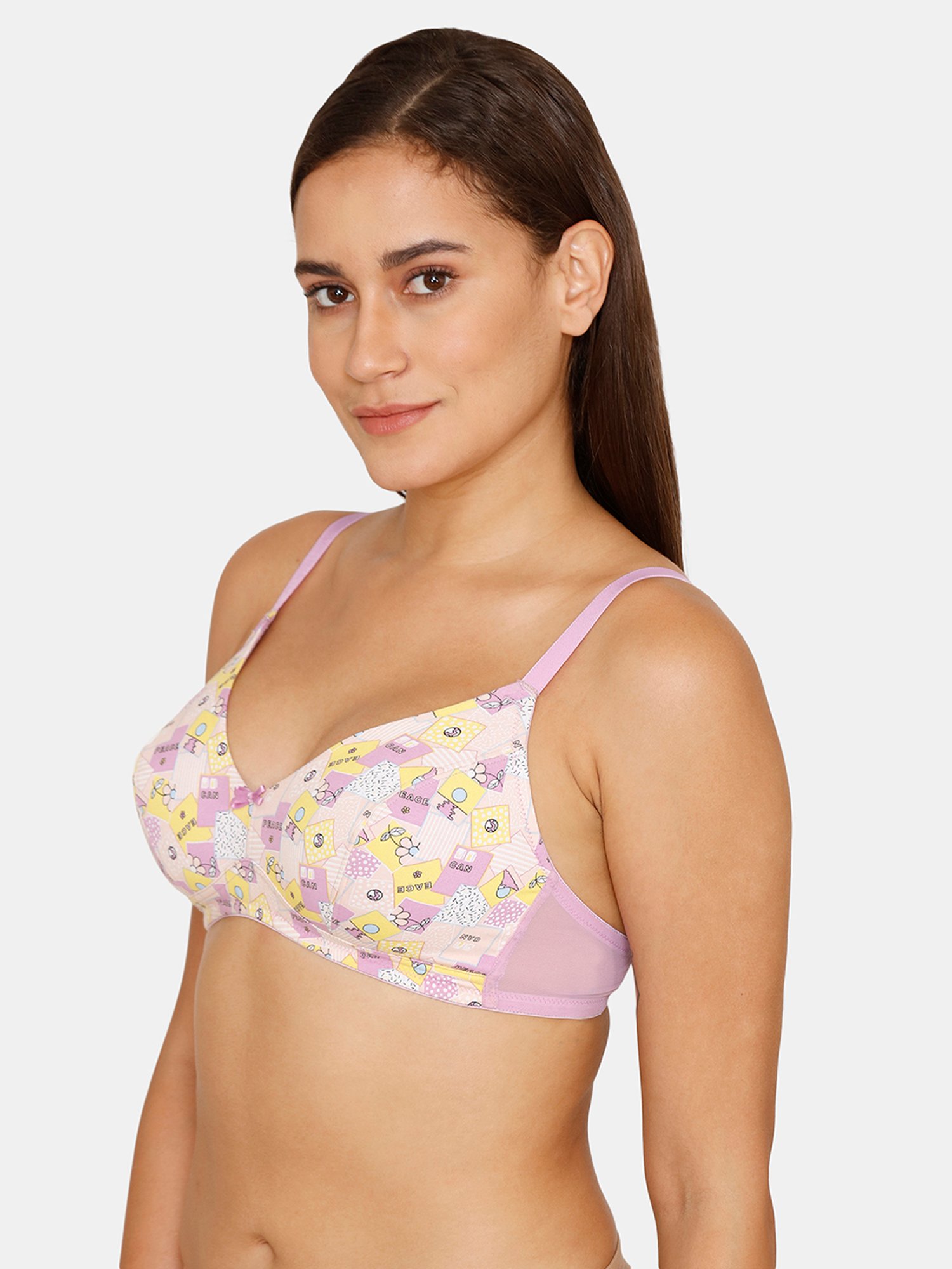 Buy Zivame Purple Printed Non-Padded Double Layered Bra for