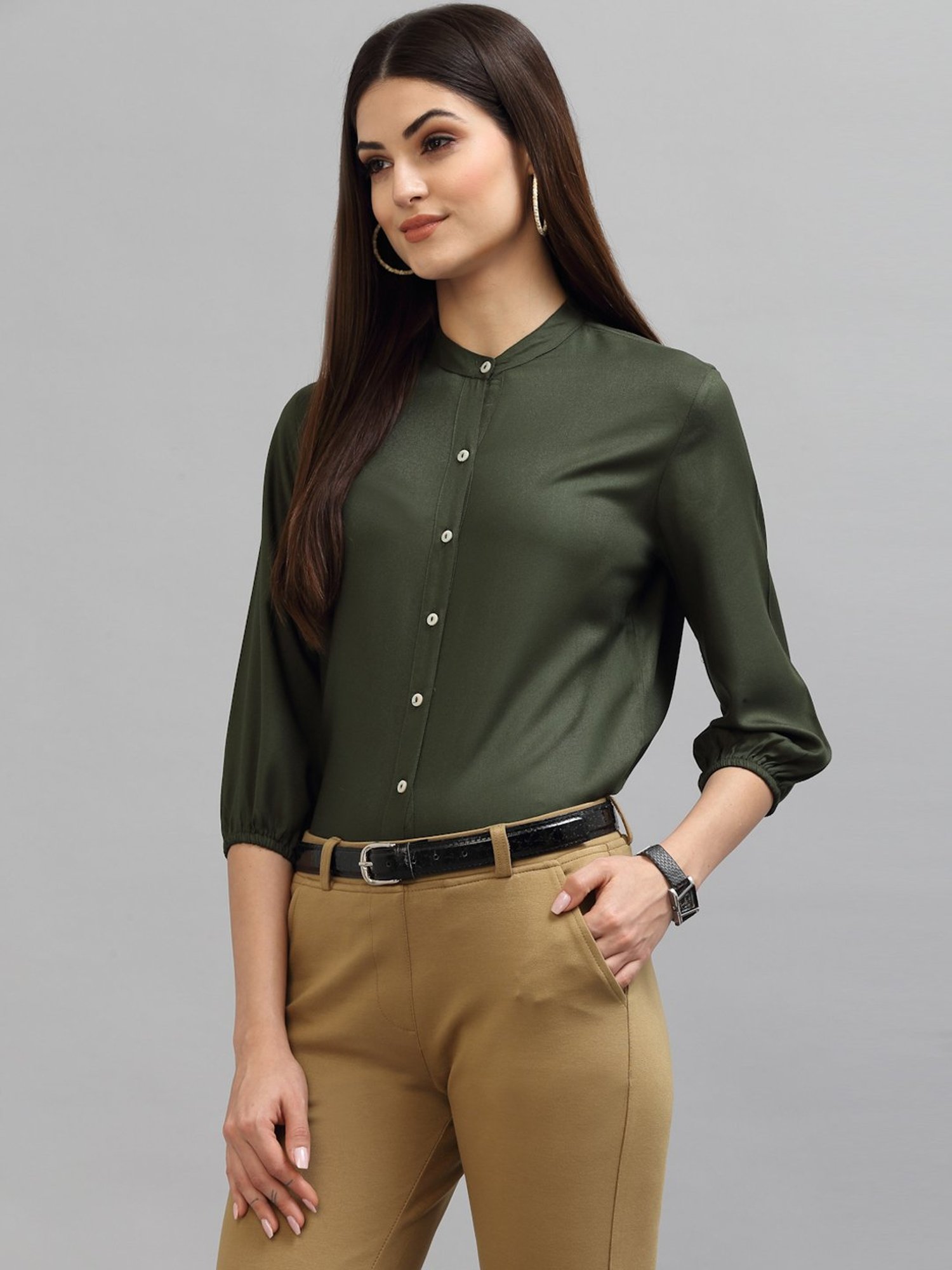 Olive green cheap shirt womens