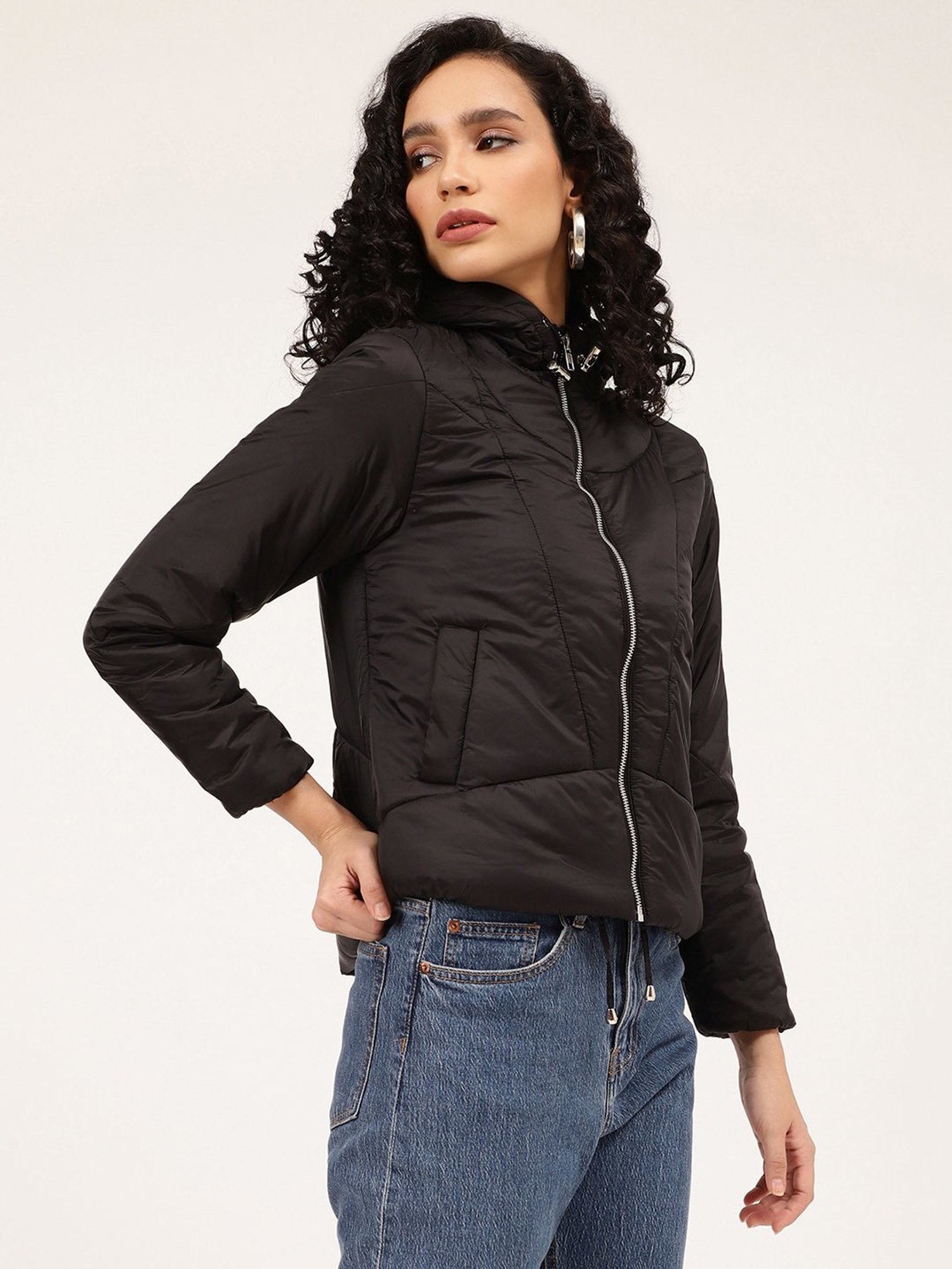 DanceeMangoos Women's Oversized Cropped Puffer Jacket Black Short Puffy  Winter Coats for Women - Walmart.com