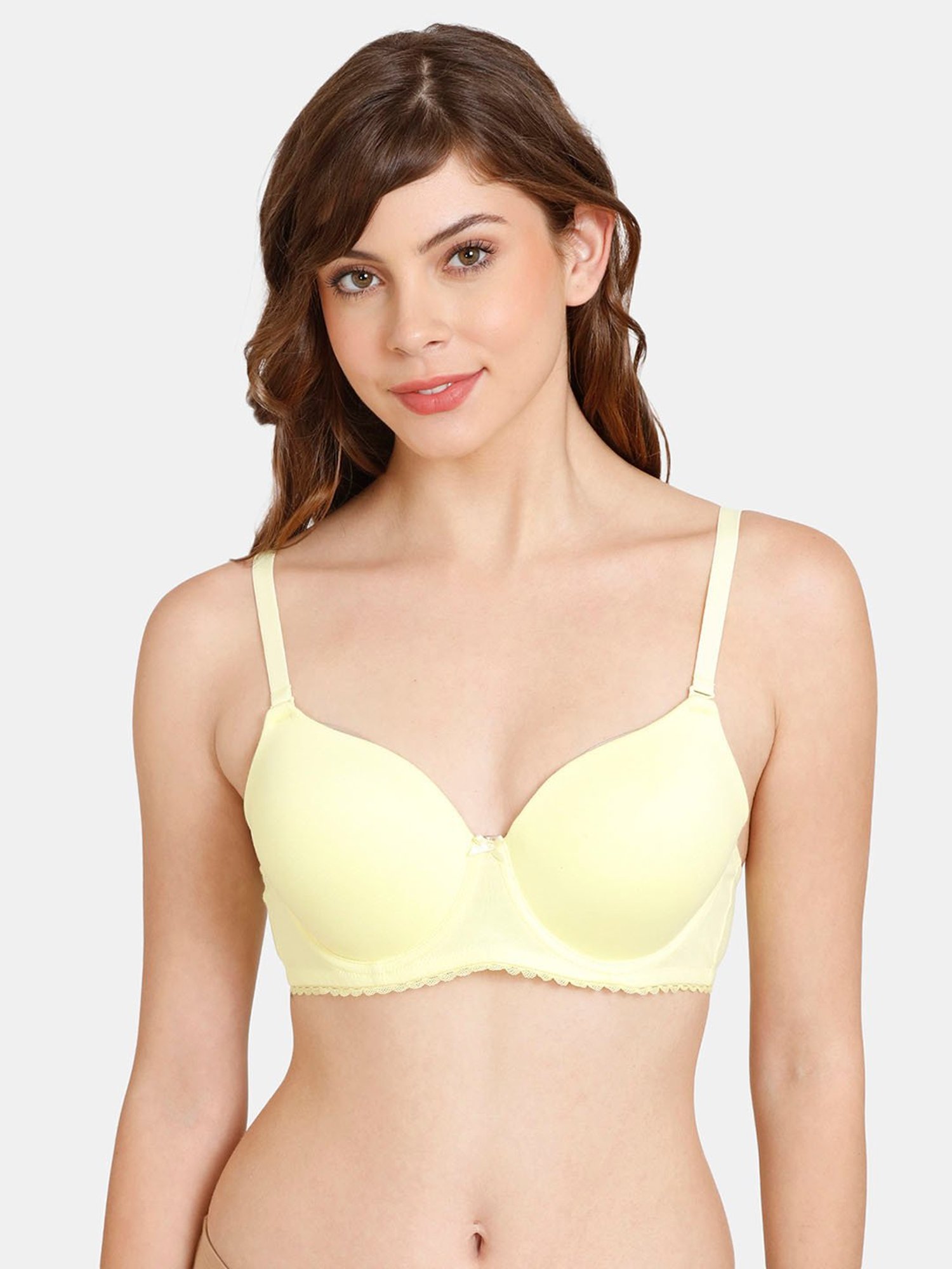 Buy Rosaline by Zivame Yellow Under Wired Padded T-Shirt Bra for