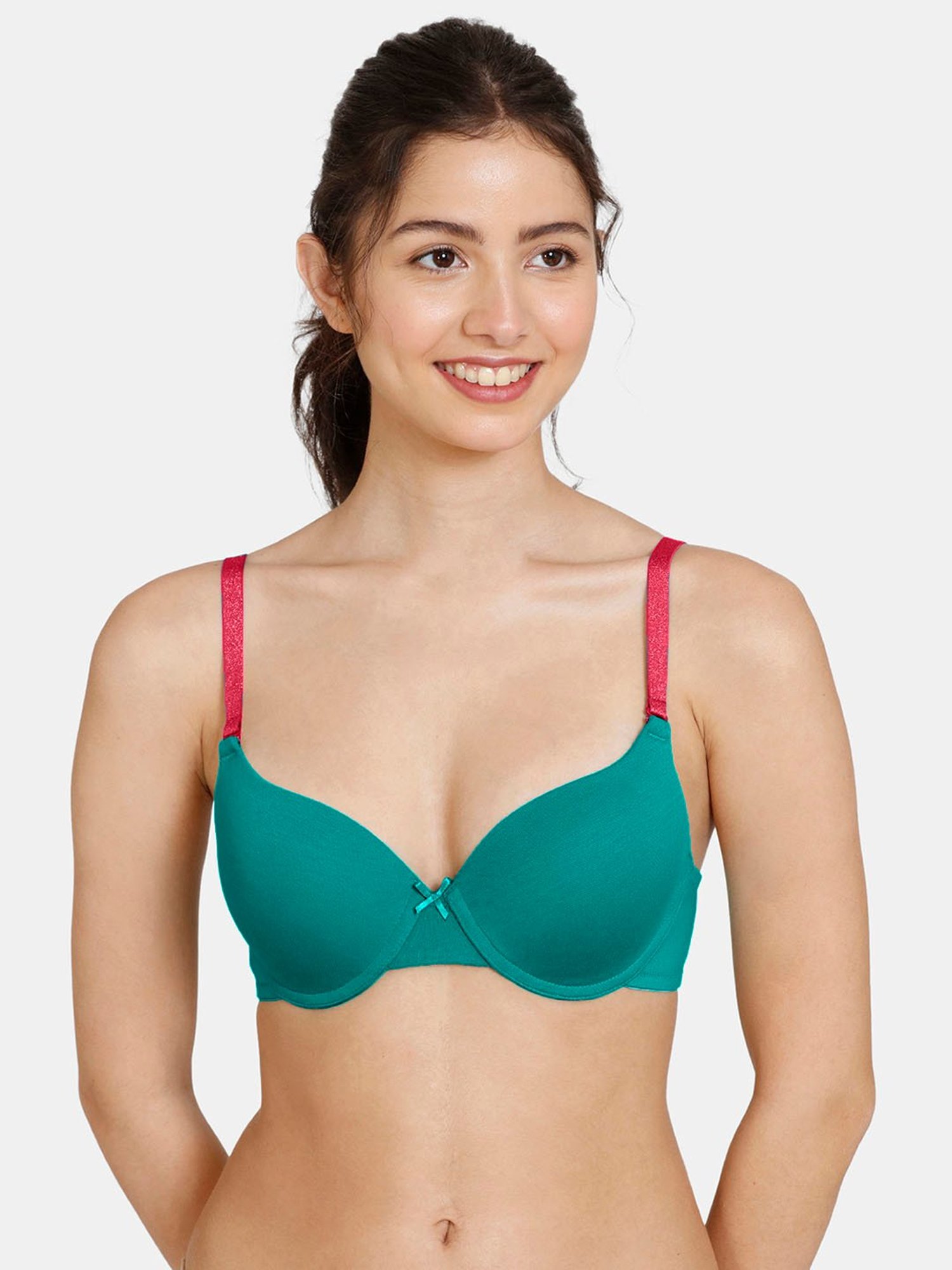 Buy Clovia Padded Non Wired Medium Coverage Push-Up Bra - Blue at Rs.450  online