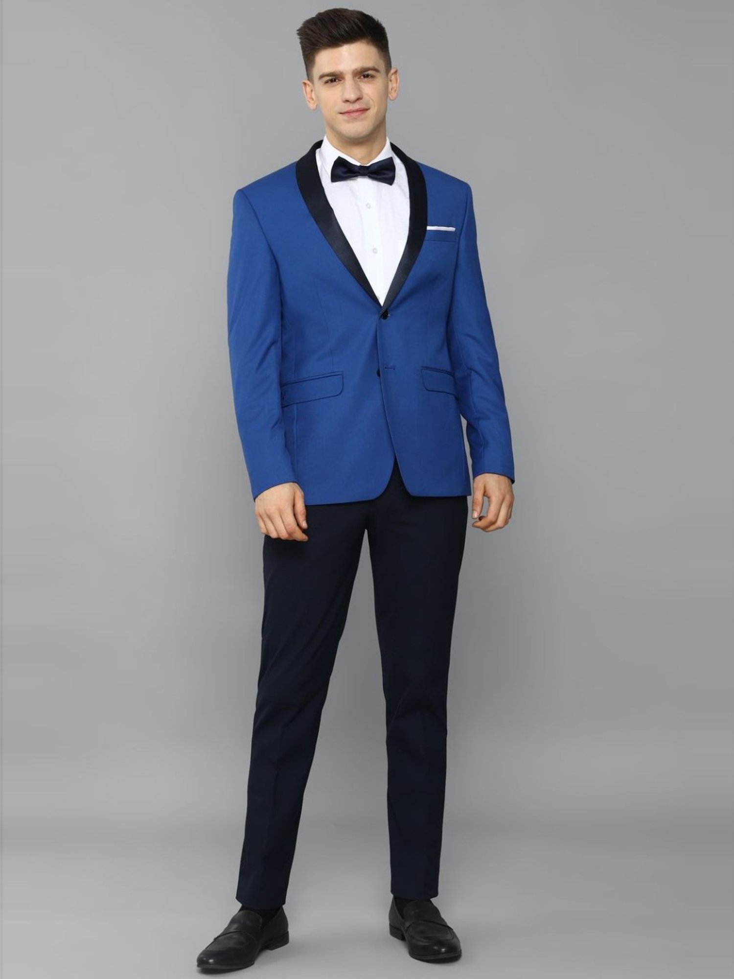 Buy Allen Solly Blue Slim Fit Two Piece Suits for Mens Online