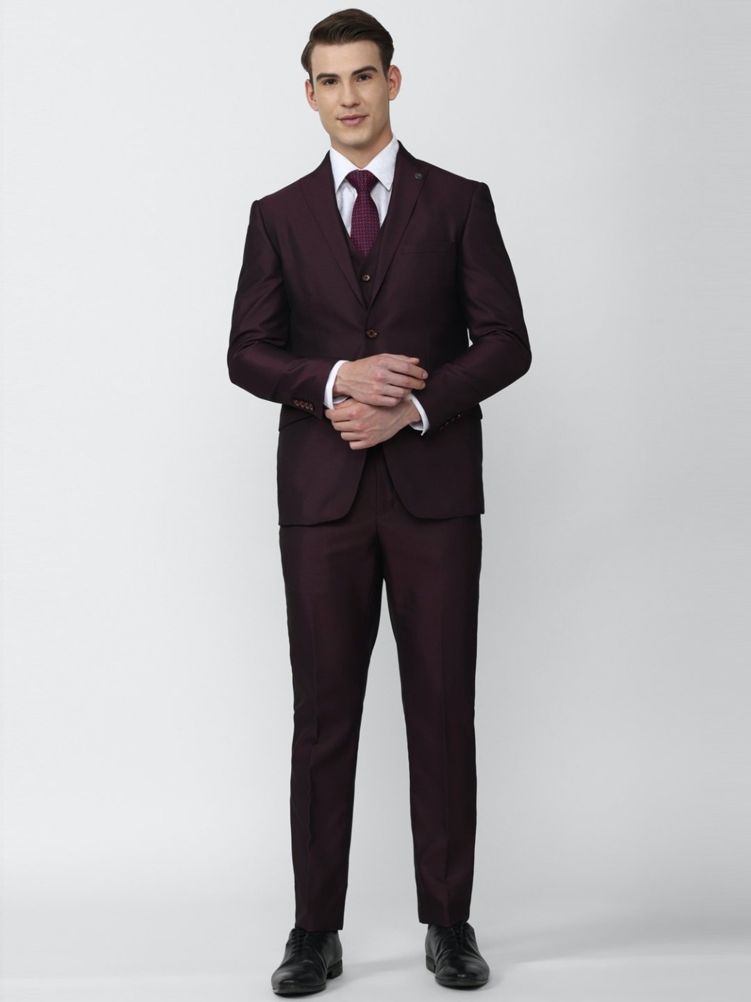 Buy Men Navy Check Slim Fit Formal Trousers Online - 783706 | Peter England