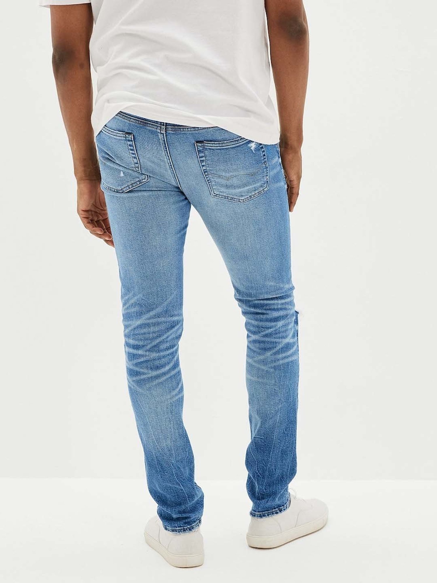Buy American Eagle Outfitters Blue Cotton Slim Fit Distressed Jeans for Mens  Online @ Tata CLiQ