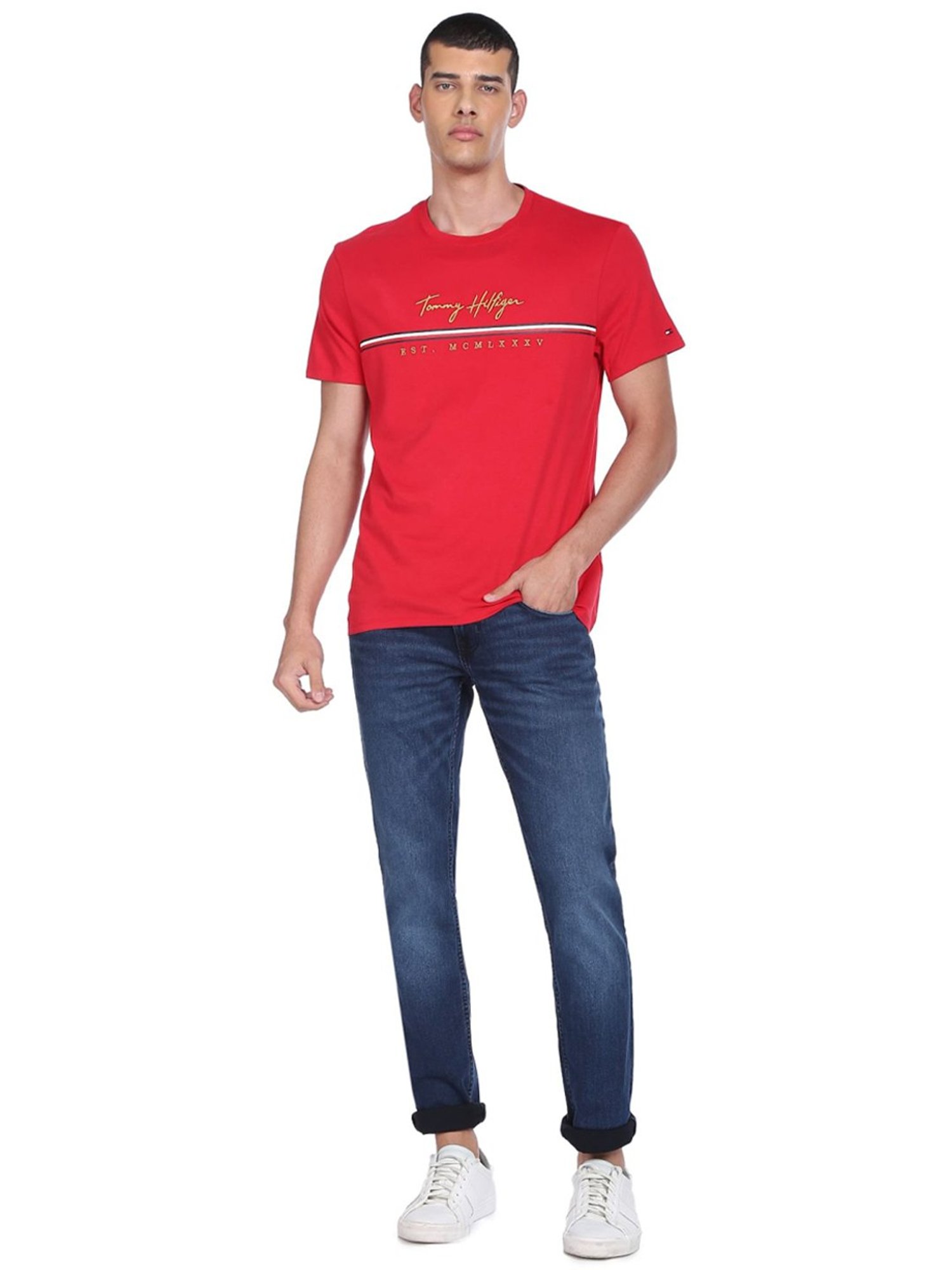 Big & Tall Hilfiger Curve Logo Tee by Tommy Hilfiger Online | THE ICONIC |  New Zealand