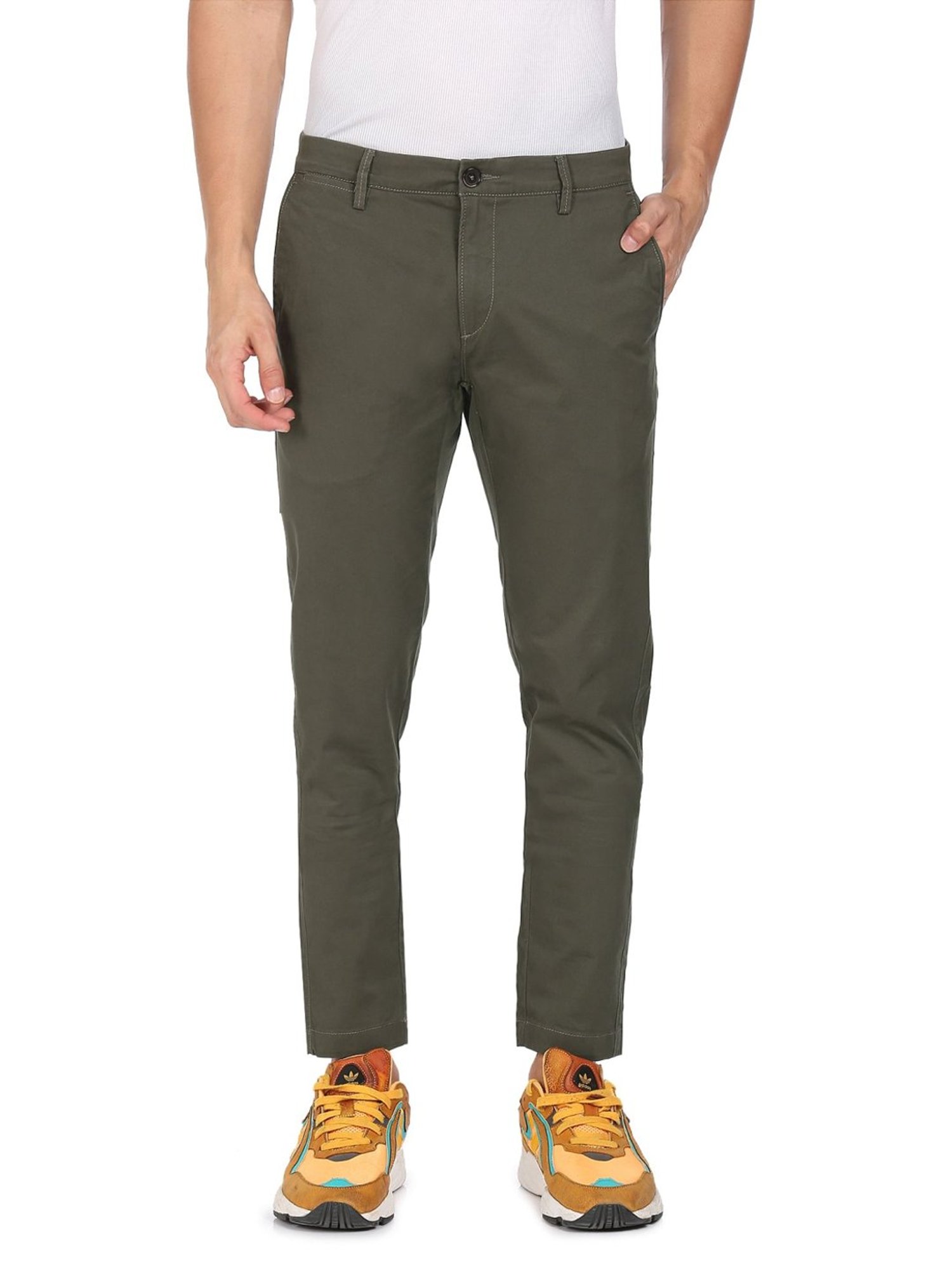Buy US POLO ASSN Mens Regular Fit Pants USTRO0009Olive Grey30 at  Amazonin