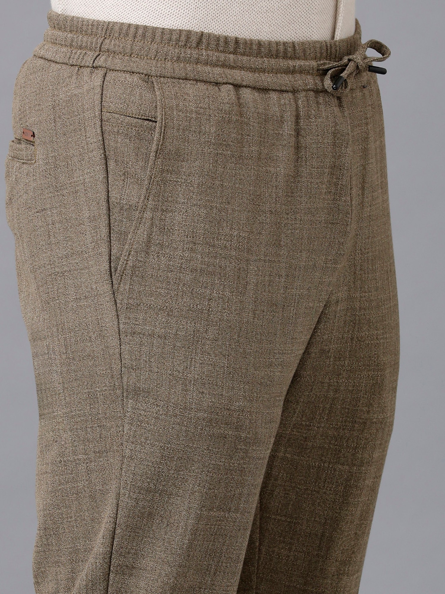Buy Identiti Khaki Slim Fit Track Pants for Men's Online @ Tata CLiQ