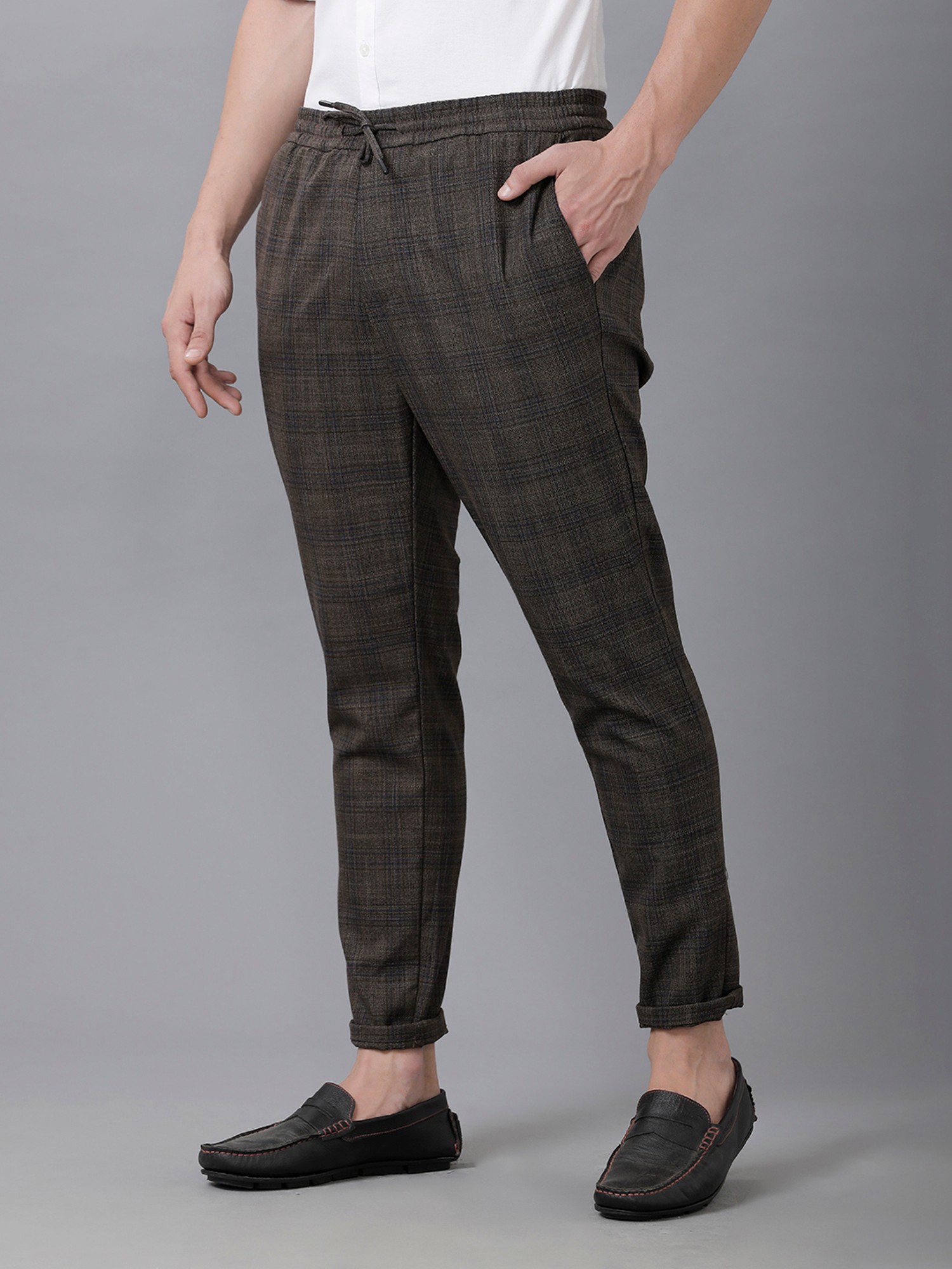 Buy Identiti Brown Slim Fit Track Pants for Men's Online @ Tata CLiQ