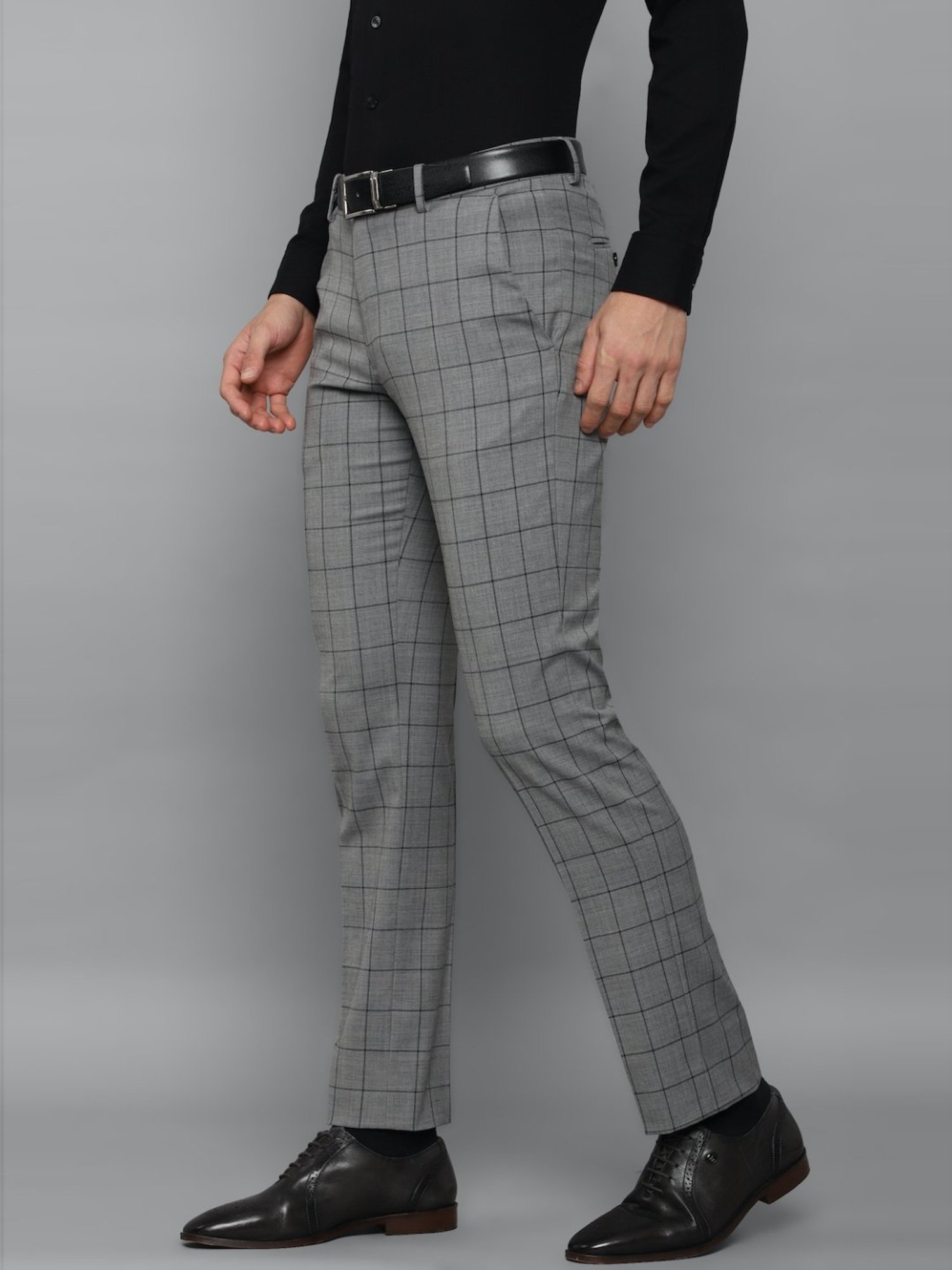Buy Ted Baker Grey Checked Formal Trousers Online - 525370 | The Collective