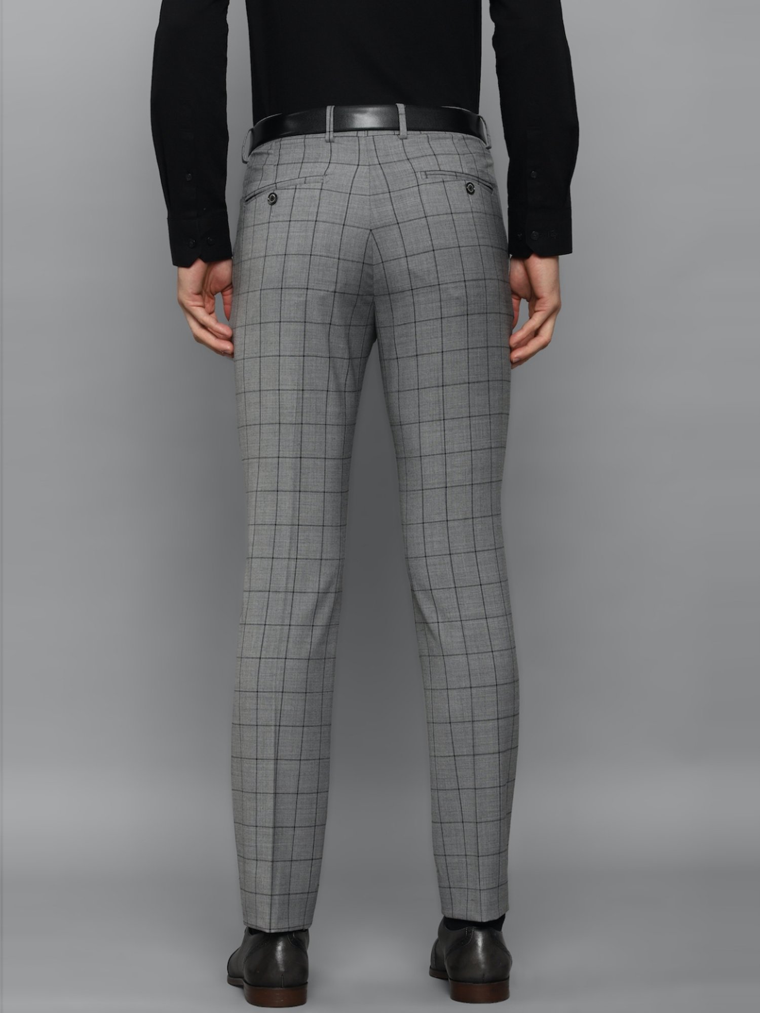 Light Khaki Check Trousers - Selling Fast at Pantaloons.com