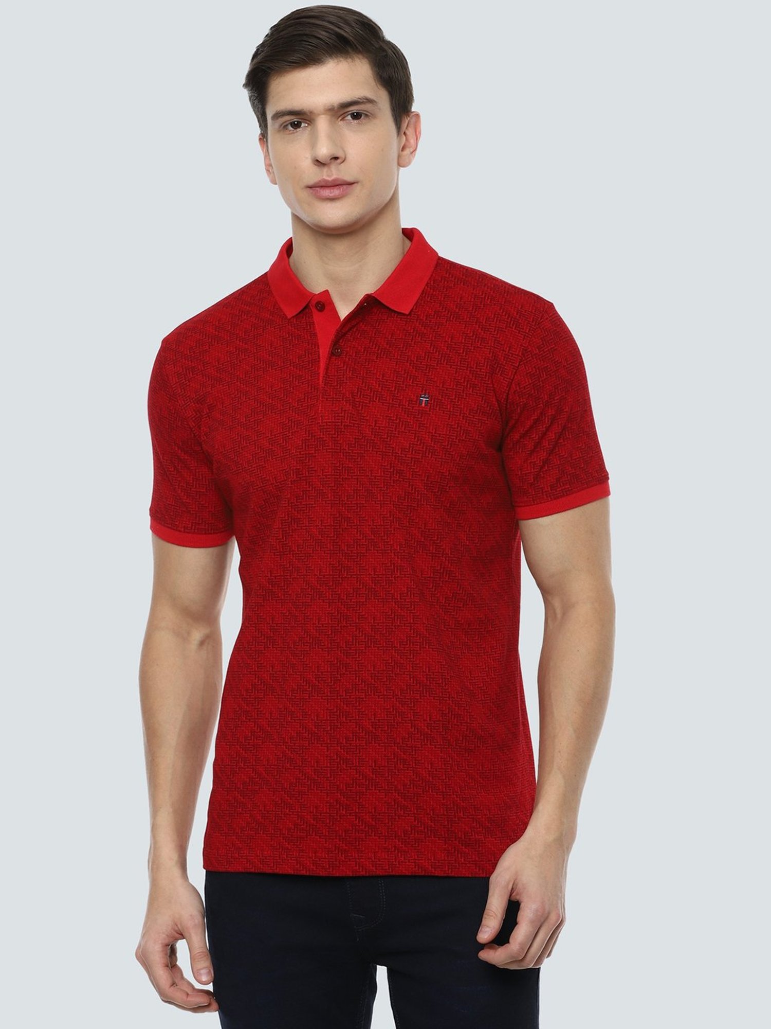 Buy Louis Philippe Maroon T Shirt, l at