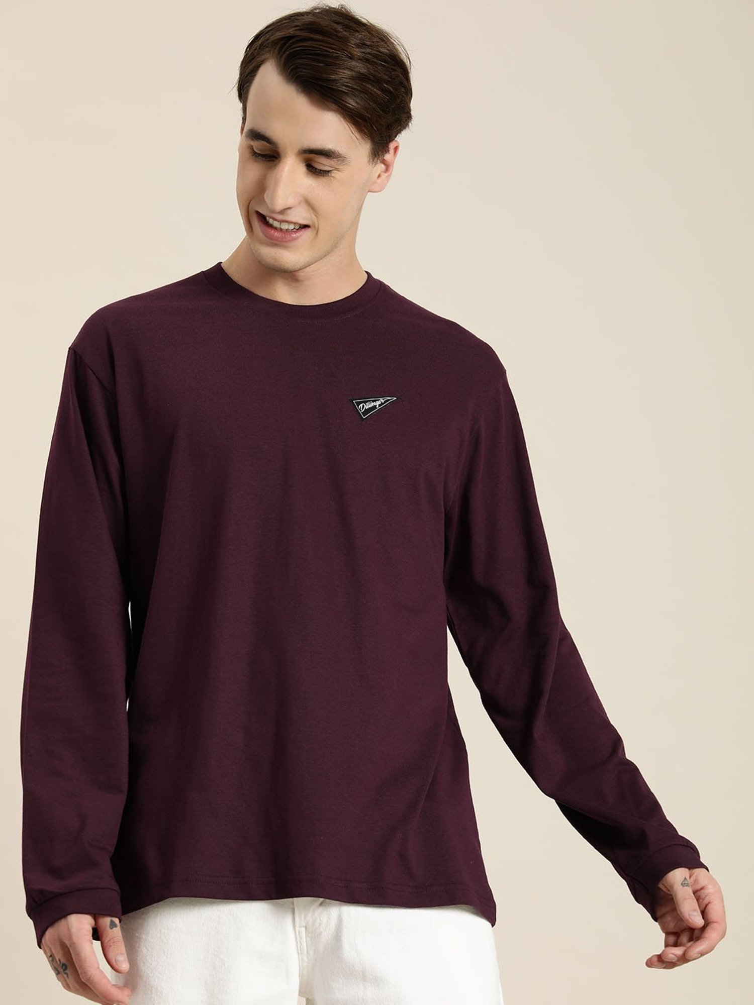 Buy Maroon Tshirts for Men by DILLINGER Online