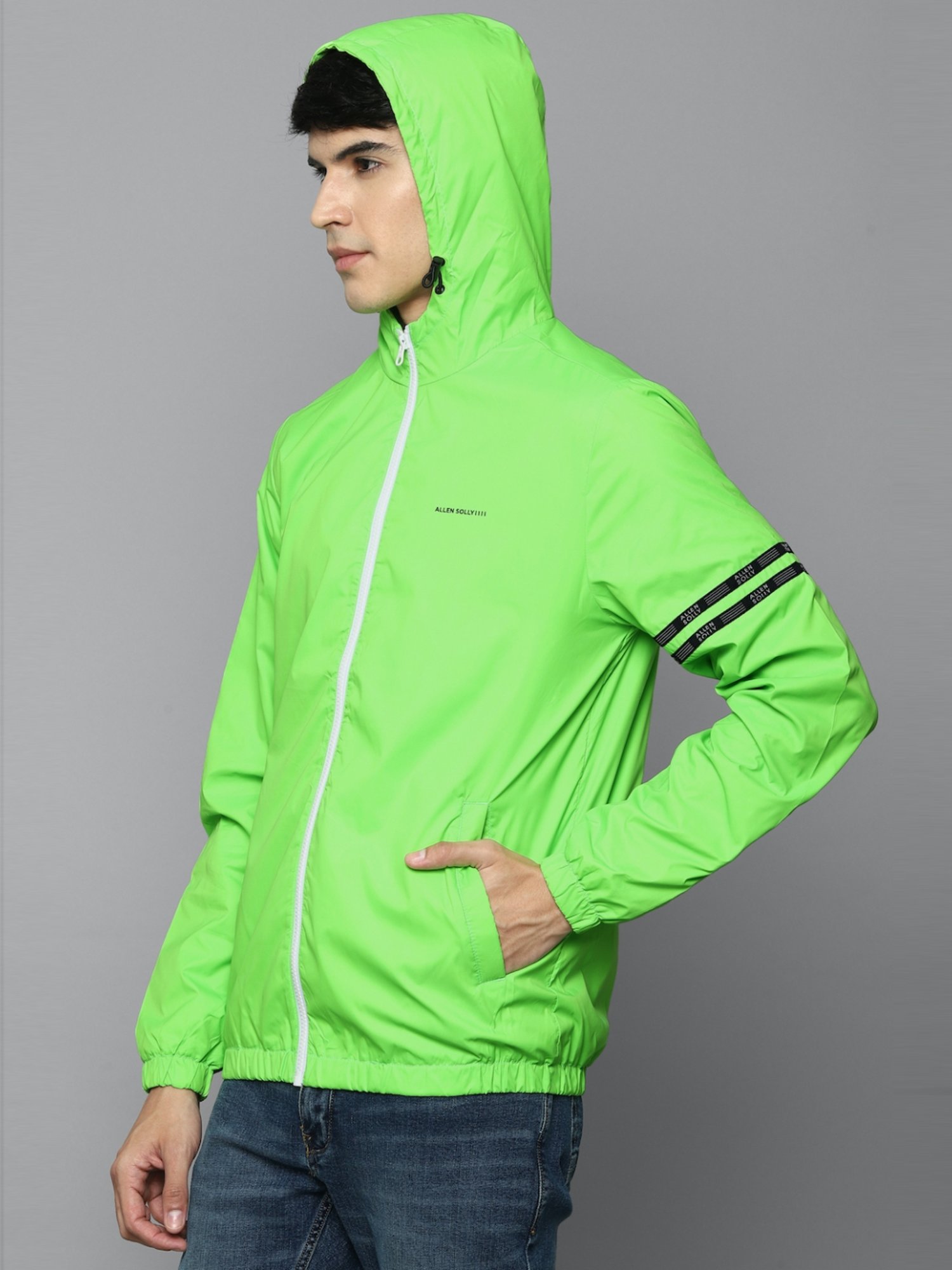 Buy Men Green Solid Full Sleeves Casual Jacket Online - 435573 | Allen Solly