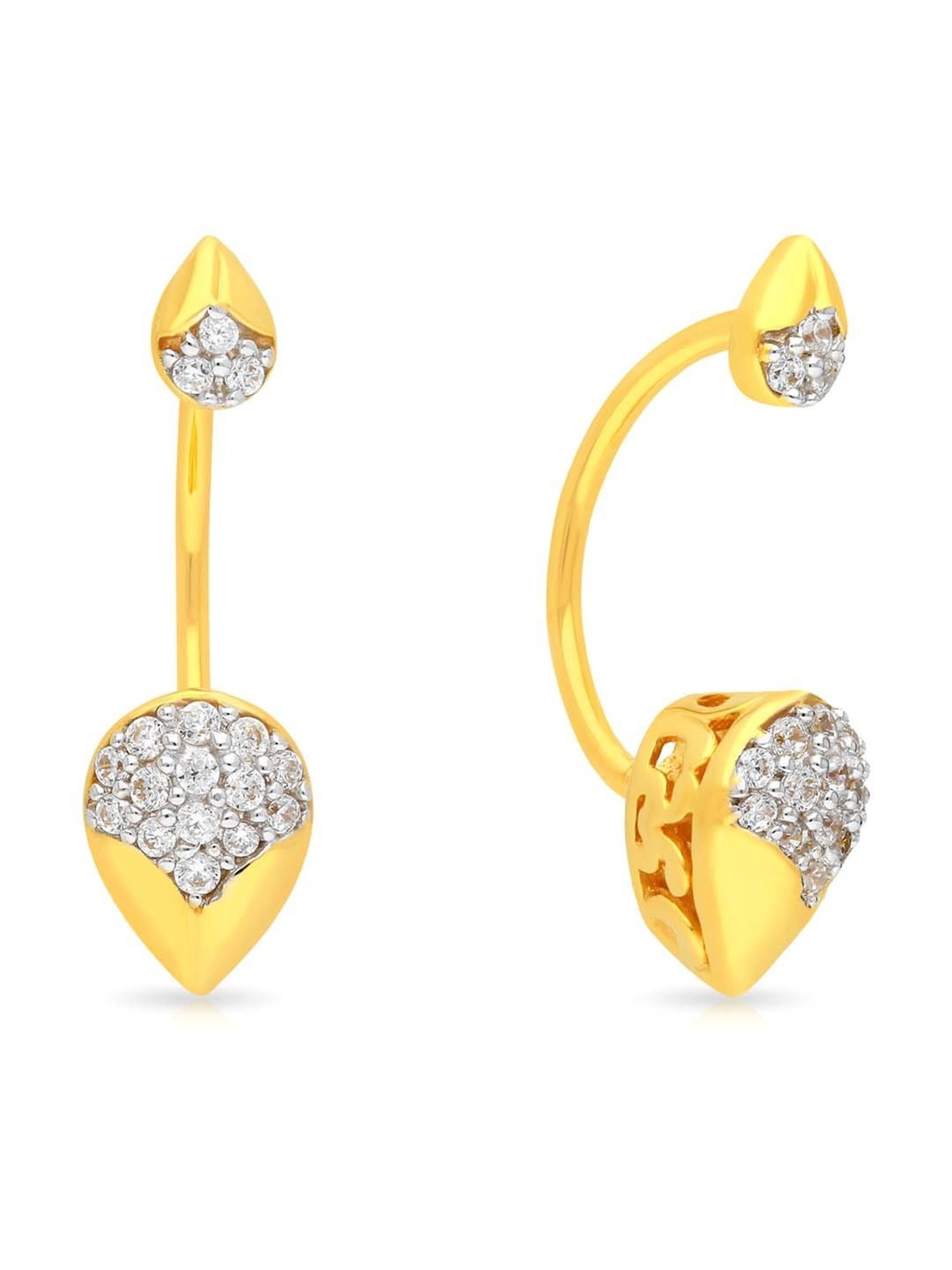 Buy Peora Gold Plated White Beads Hoop Jhumki Earrings for Women Online