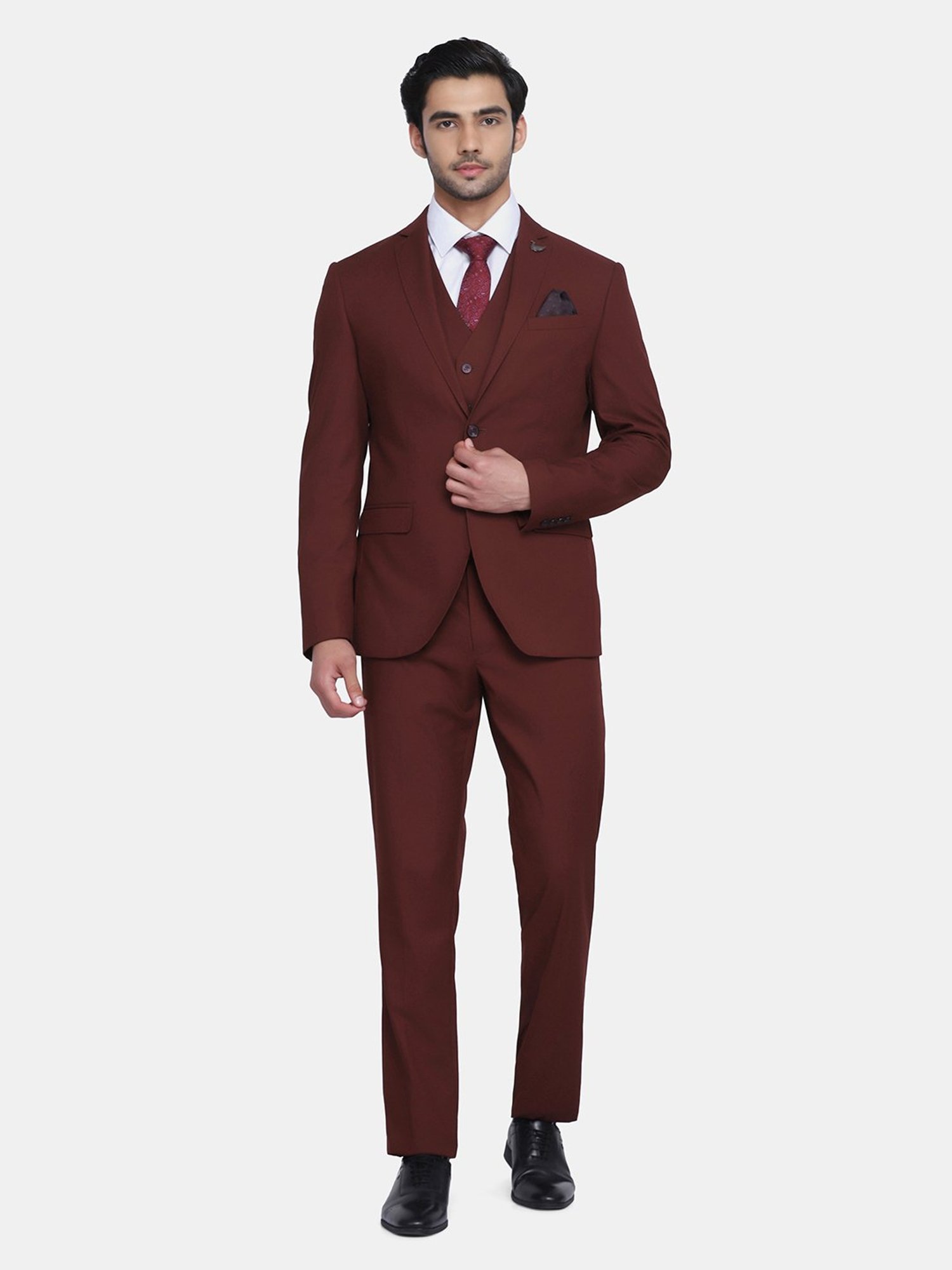 Maroon colour coat sales pant 3 piece