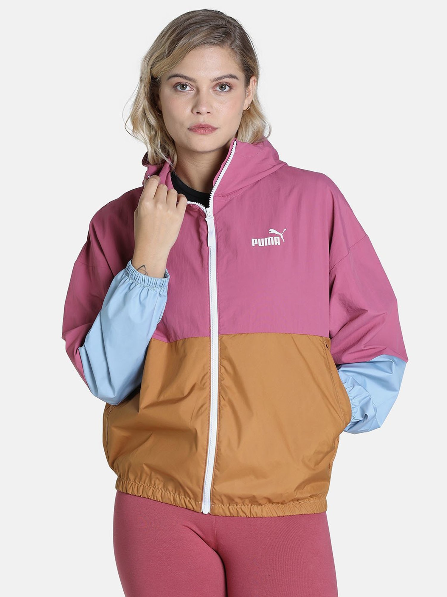 Pink puma windbreaker sale