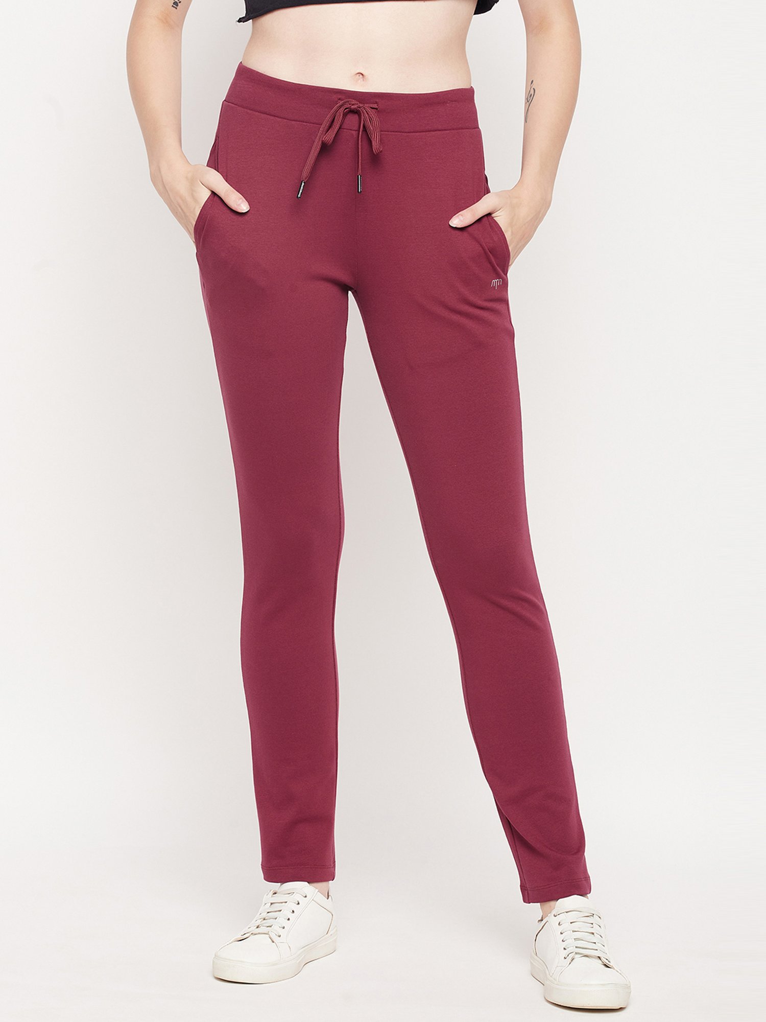 Buy Skechers Maroon Mid Rise Track Pants for Women Online @ Tata CLiQ