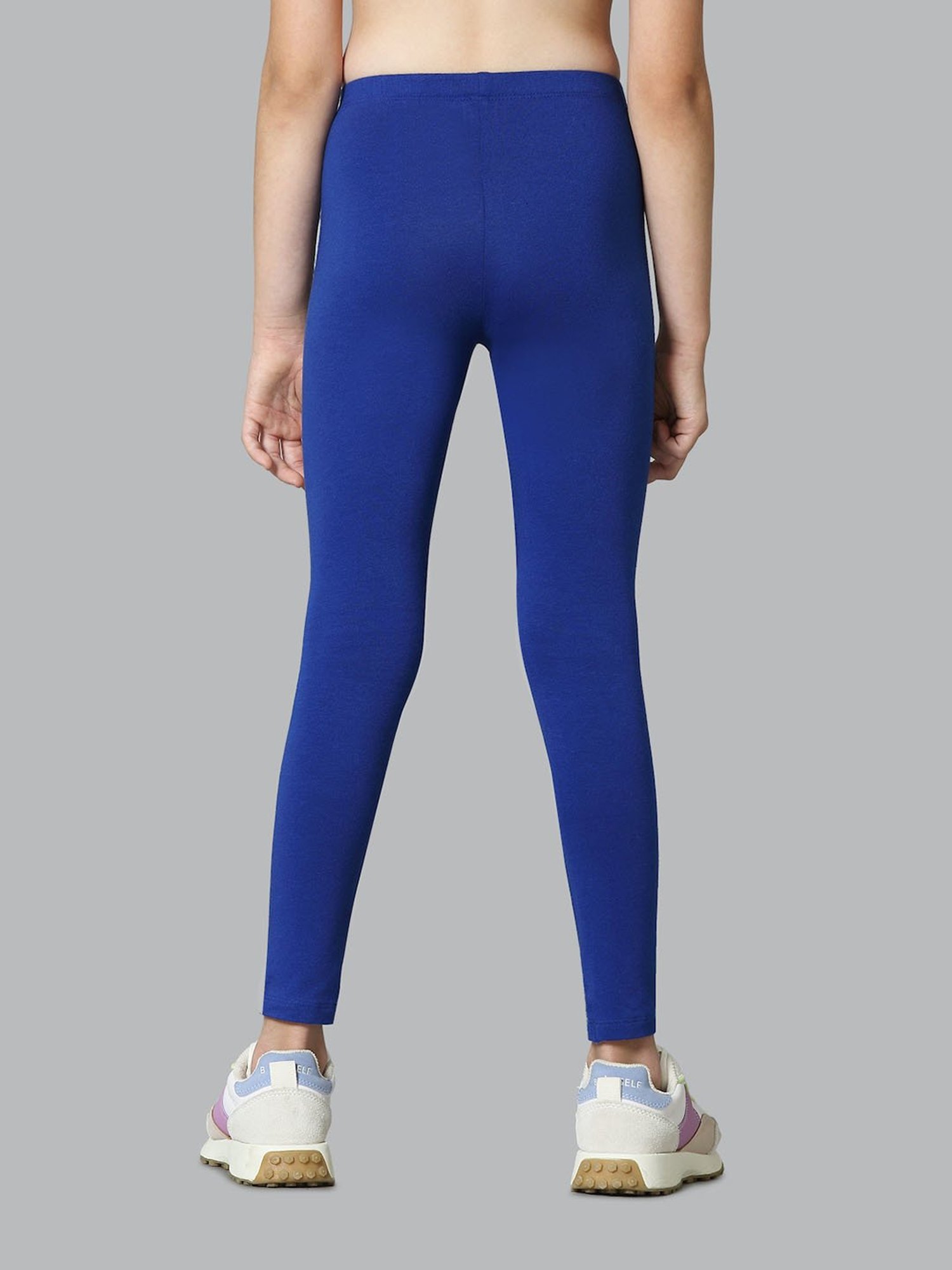 Frenchtrendz | Buy Frenchtrendz Cotton Spandex Royal Blue Ankle Leggings  Online India