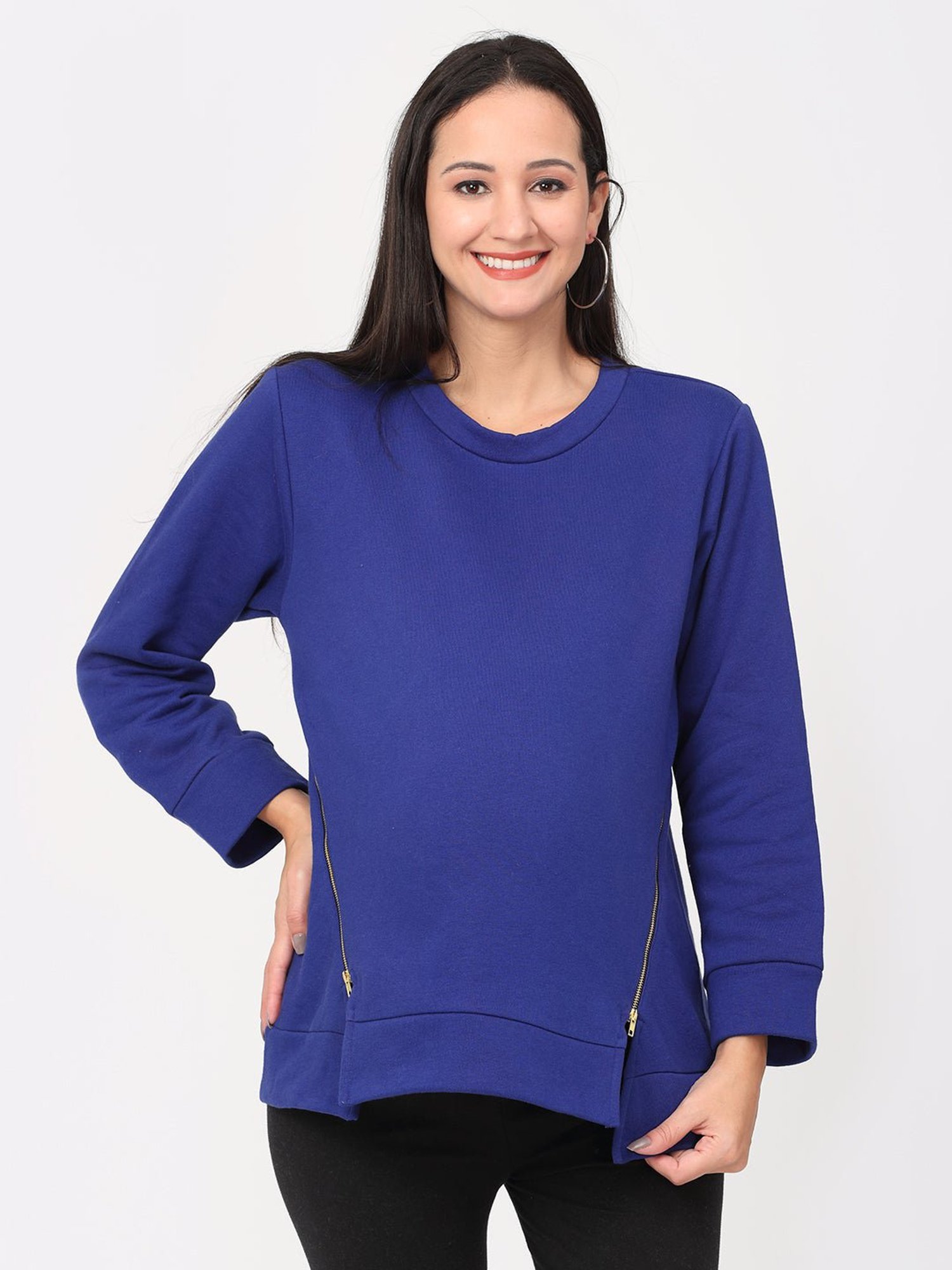 Buy The Mom Store Blue Maternity Sweatshirt for Women's Online