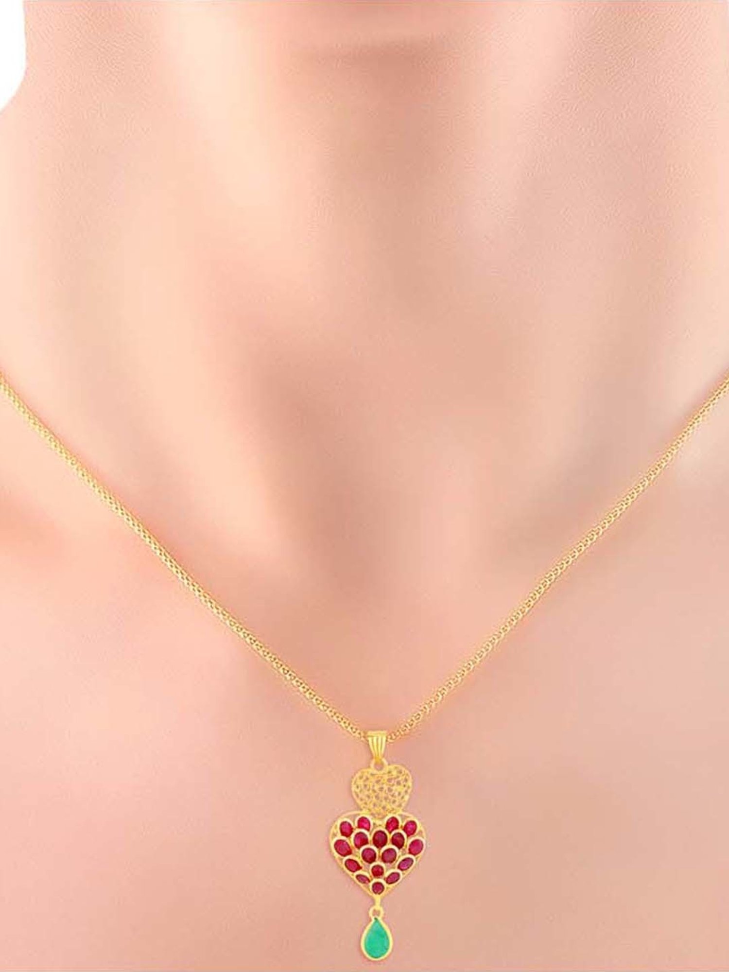 Malabar gold ruby 2025 necklace with price