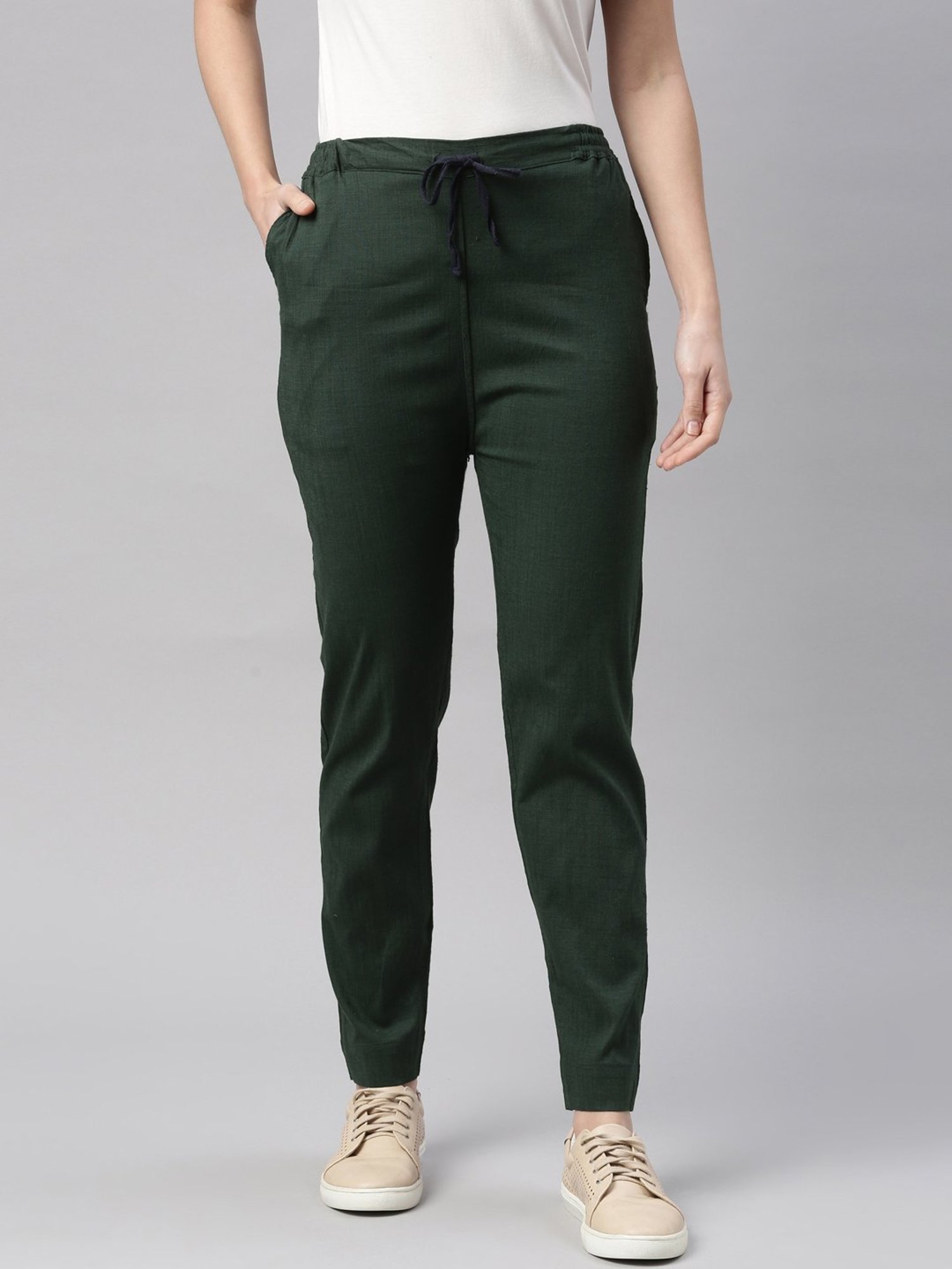 Buy Jockey Green Cotton Trackpants - AW60 for Women Online @ Tata CLiQ