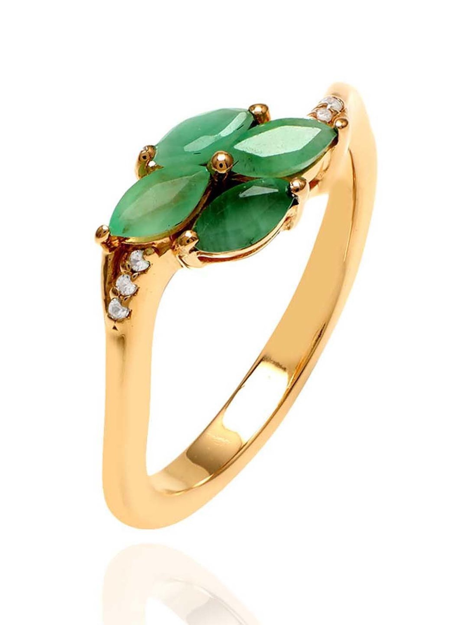 Verdant Emerald and Gold Finger Ring