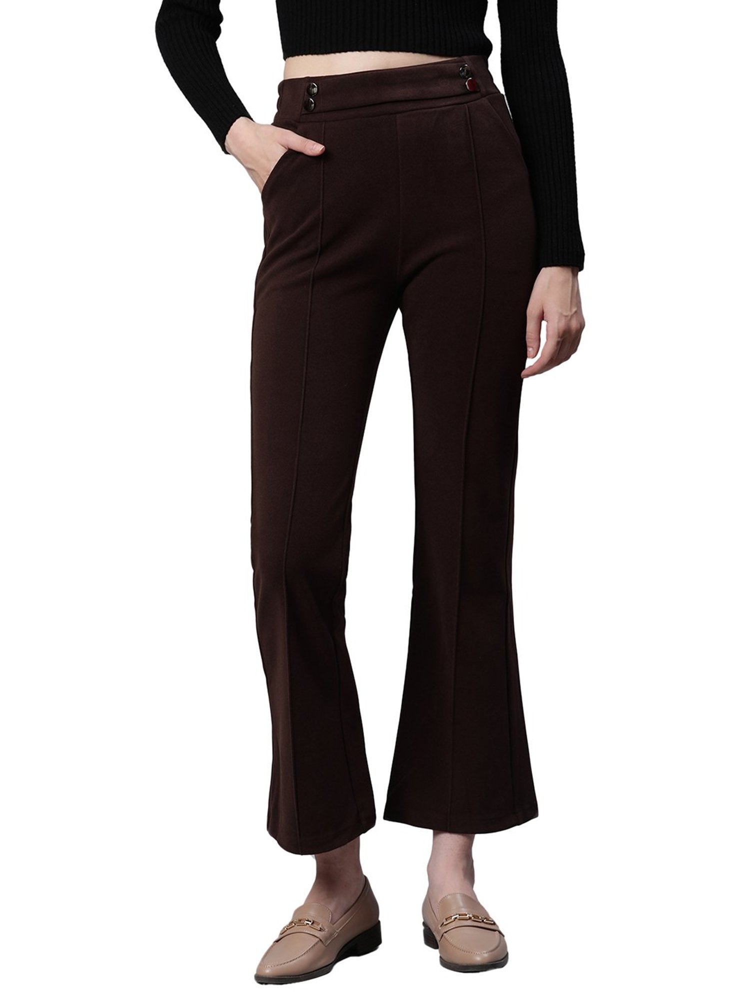 Buy Beige Trousers  Pants for Women by GLOBAL REPUBLIC Online  Ajiocom