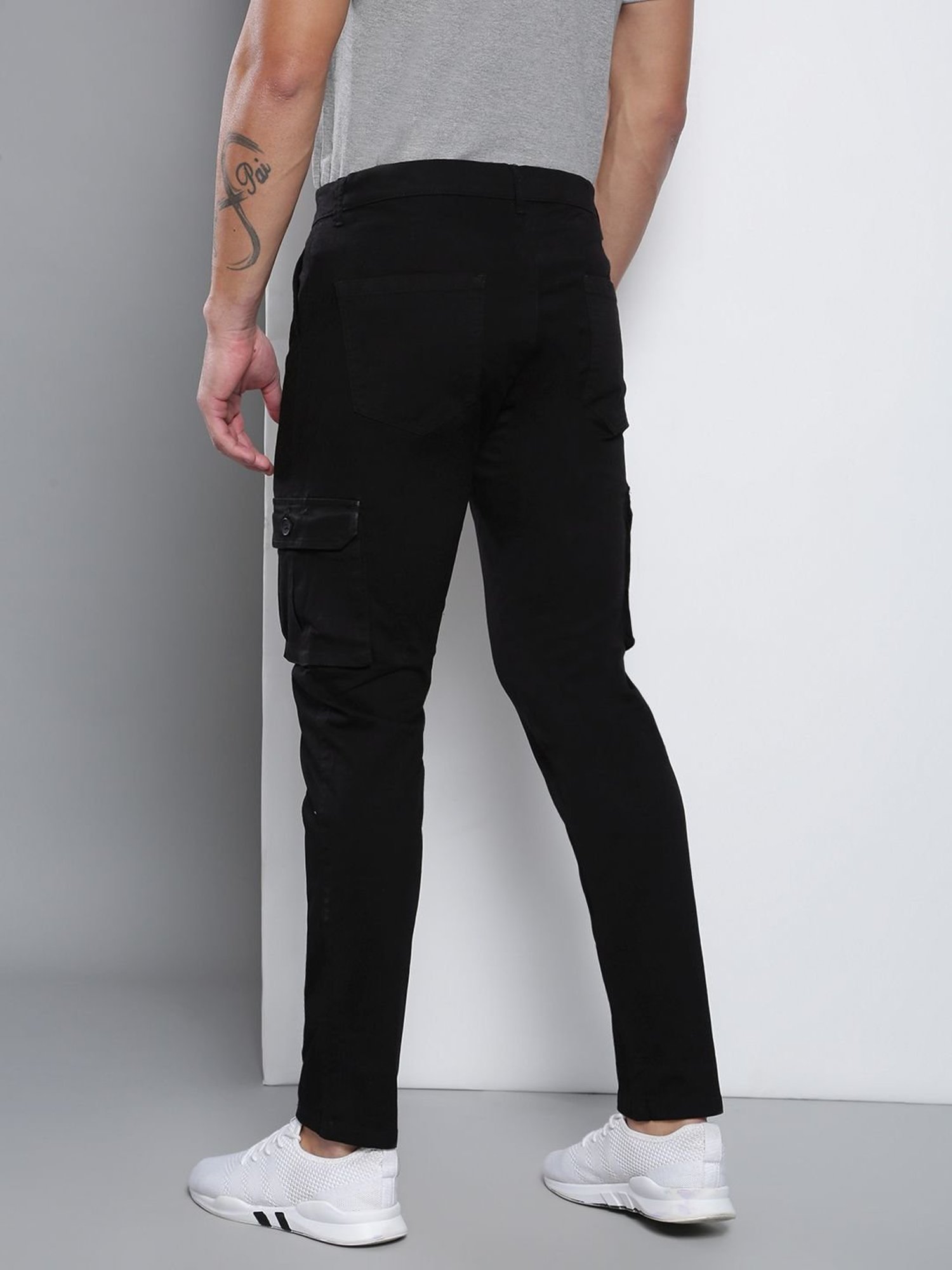 Black Logo Slim Cargo Pants - GBNY