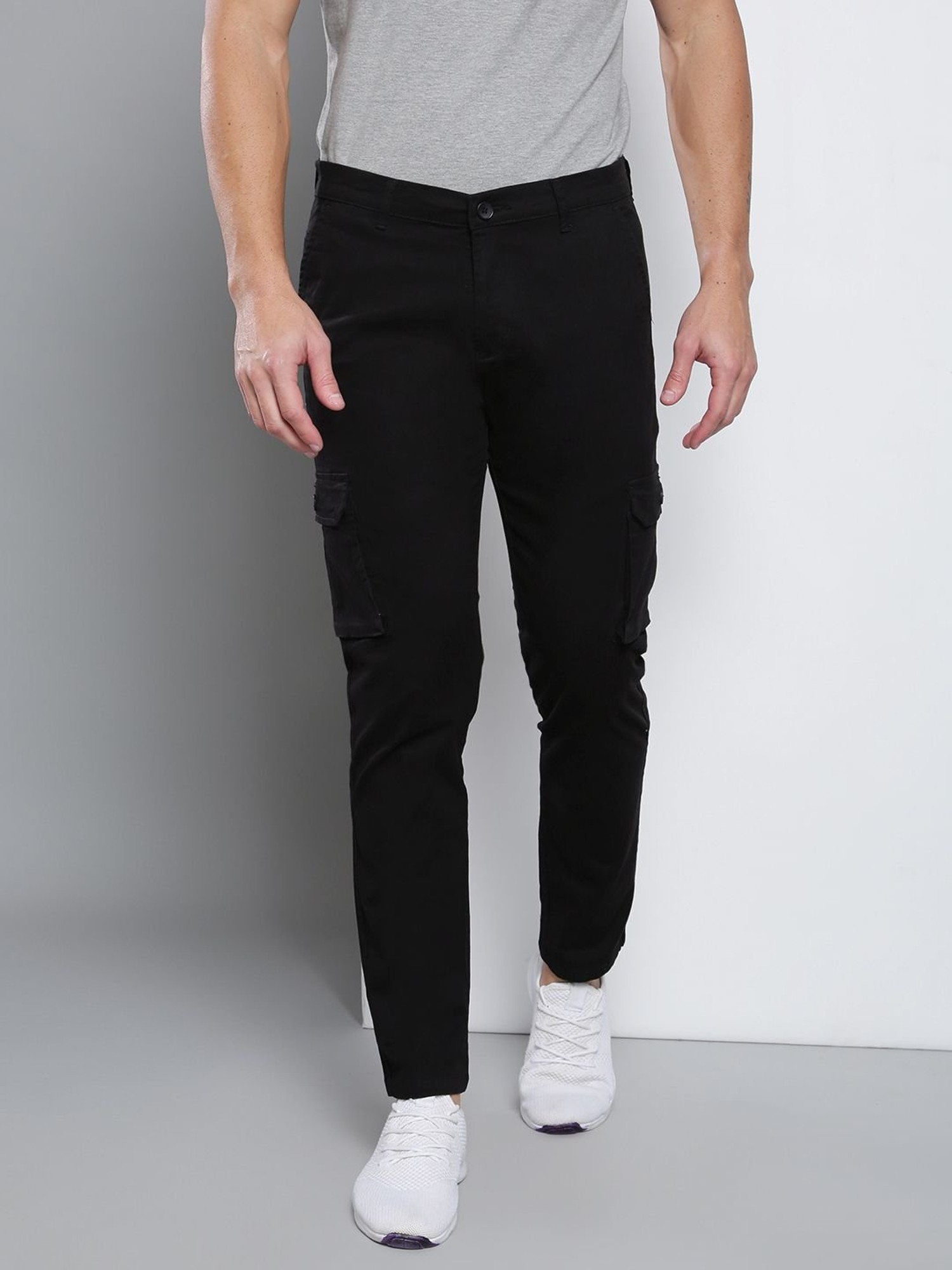 Baggy Fit Cargo trousers - Black - Men | H&M IN