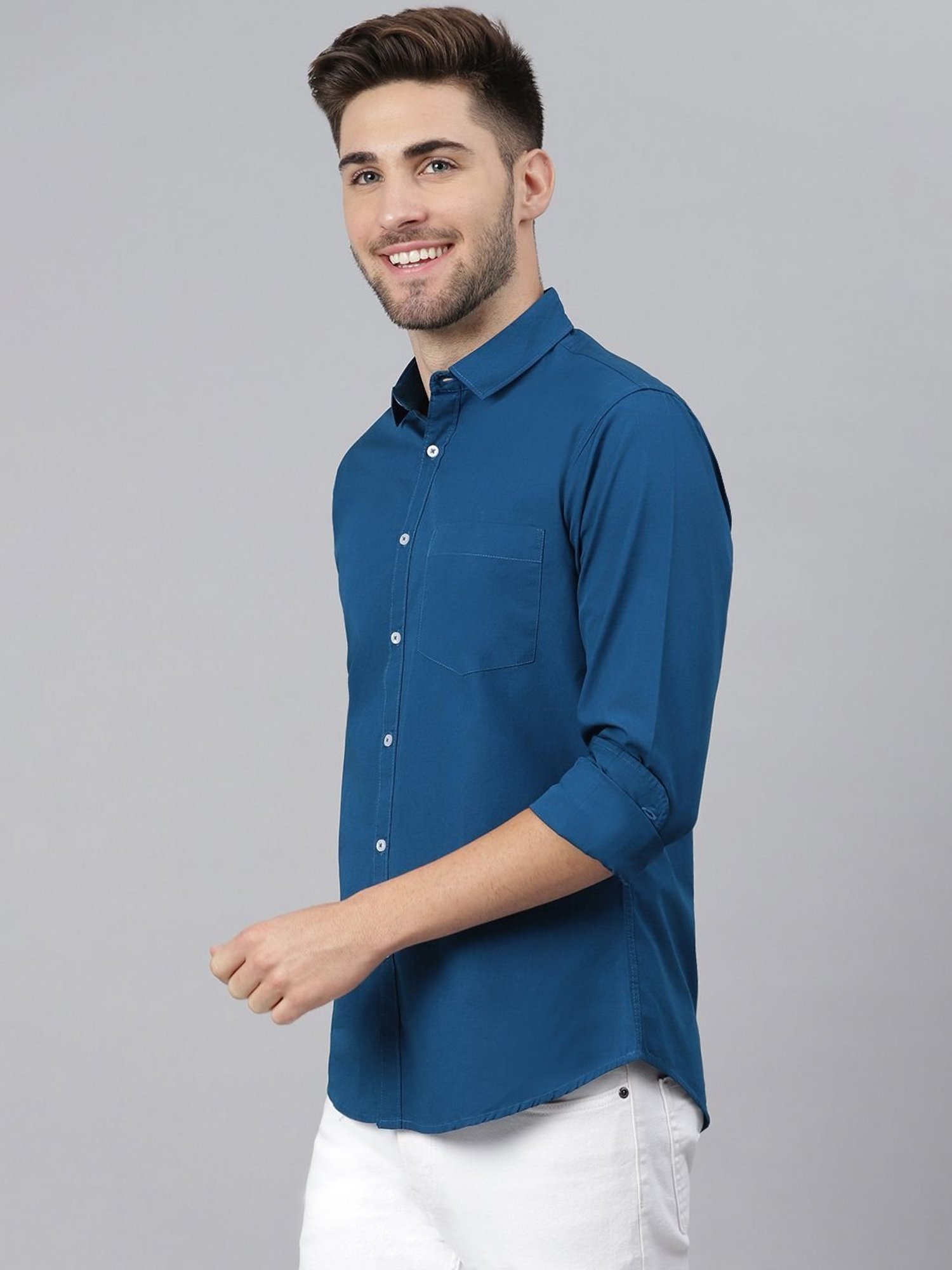 Buy Blue Shirts for Men by DENNISLINGO PREMIUM ATTIRE Online