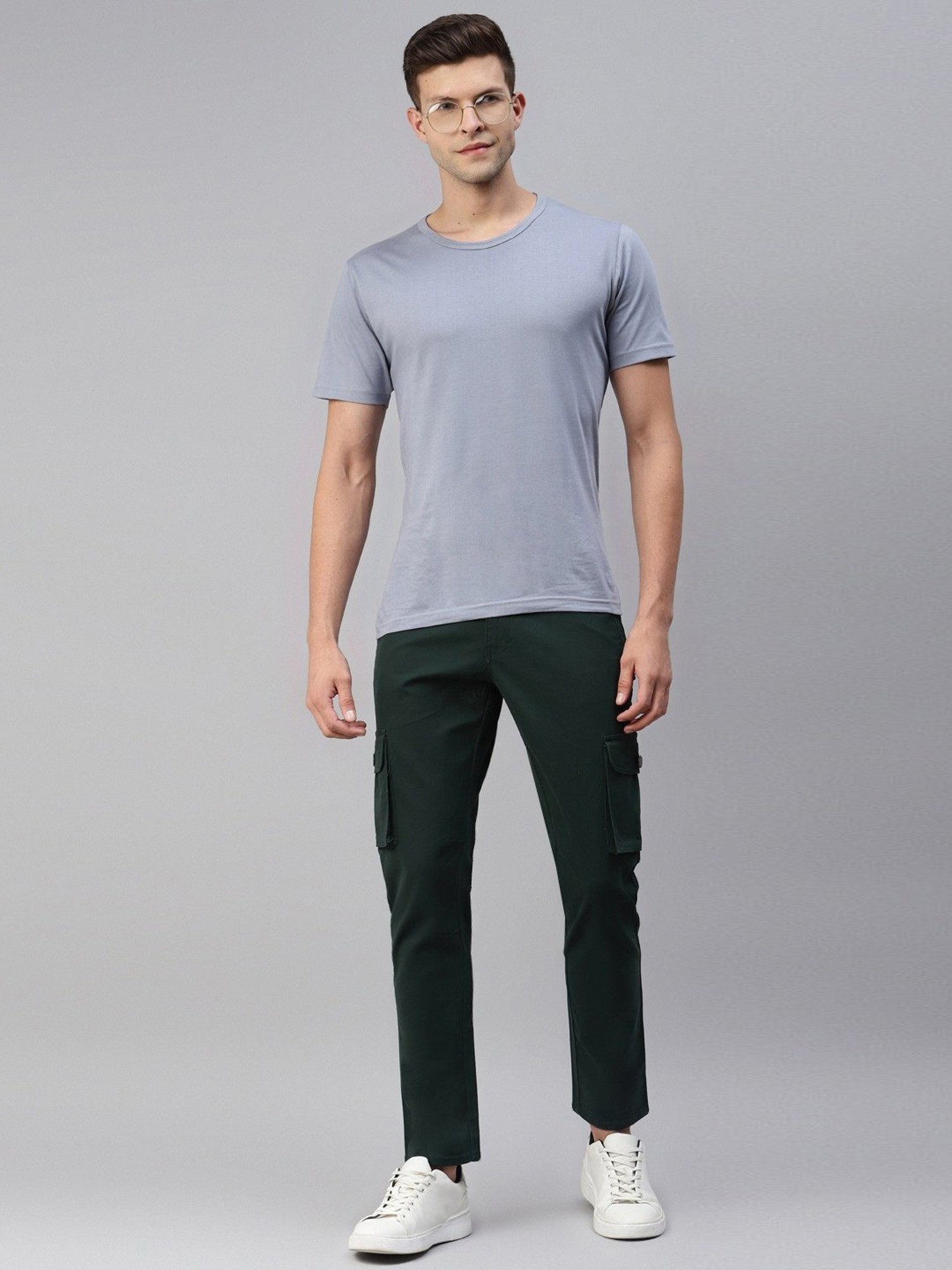 Buy Hubberholme Dark Green Slim Fit Cargos for Mens Online @ Tata CLiQ