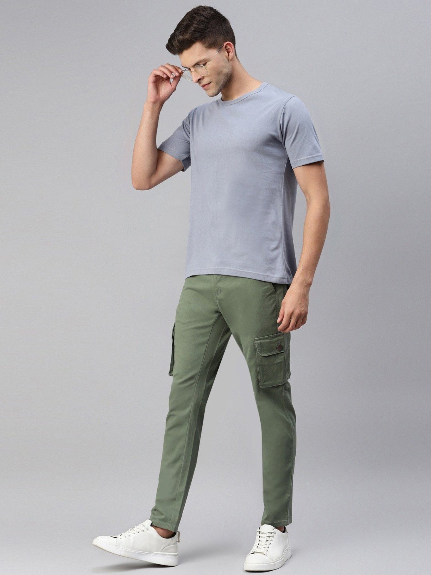 Hubberholme Men Relaxed Fit Mid-Rise Cargo Joggers - Price History