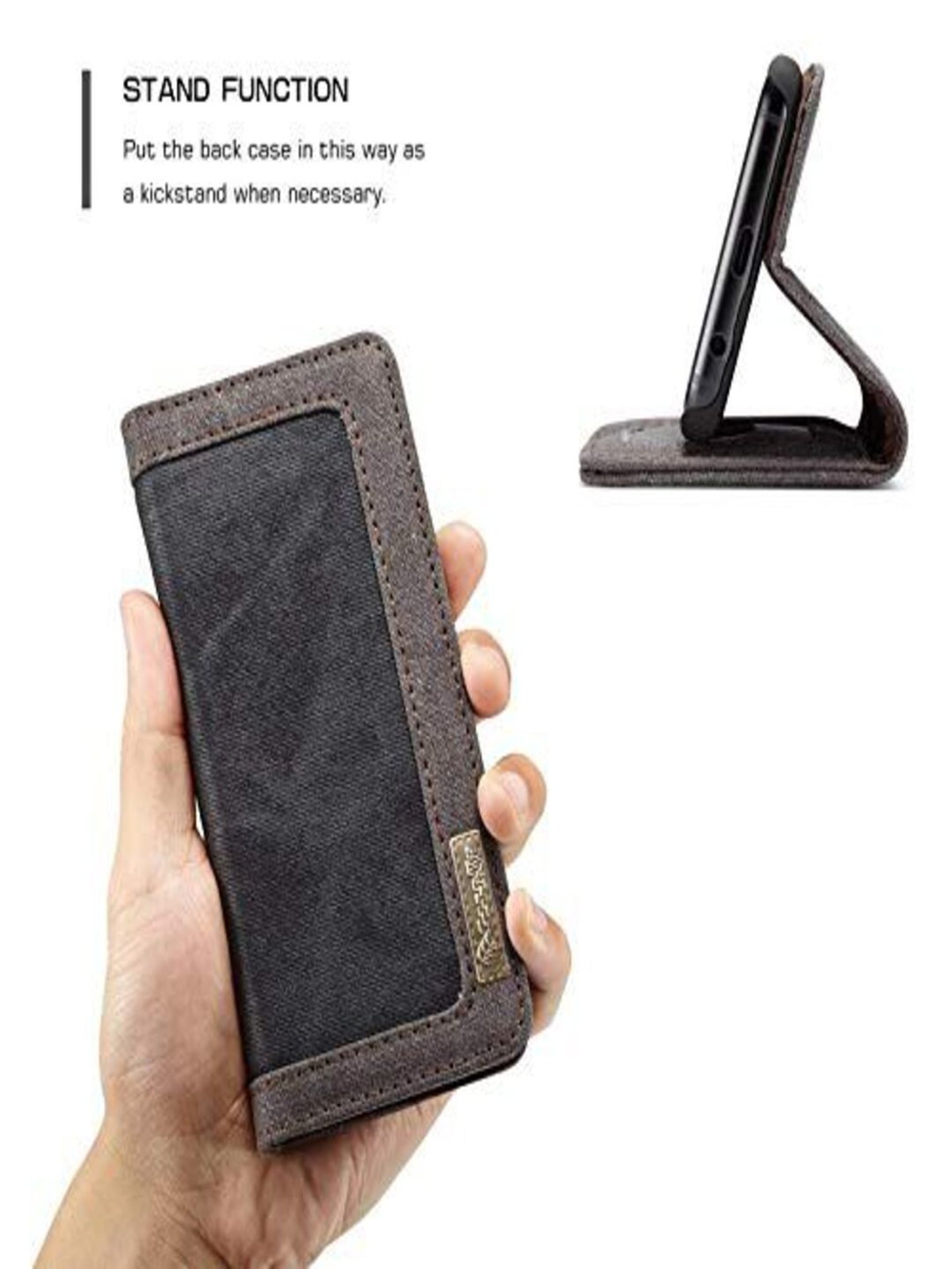 Buy ClickCase Canvas Leather Wallet Case Flip Cover For OPPO F21