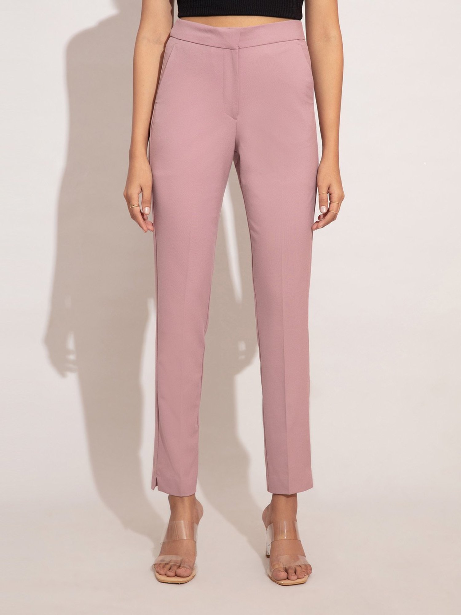 Unique Vintage Hot Pink Belted High Waist Rachelle Capri Pants