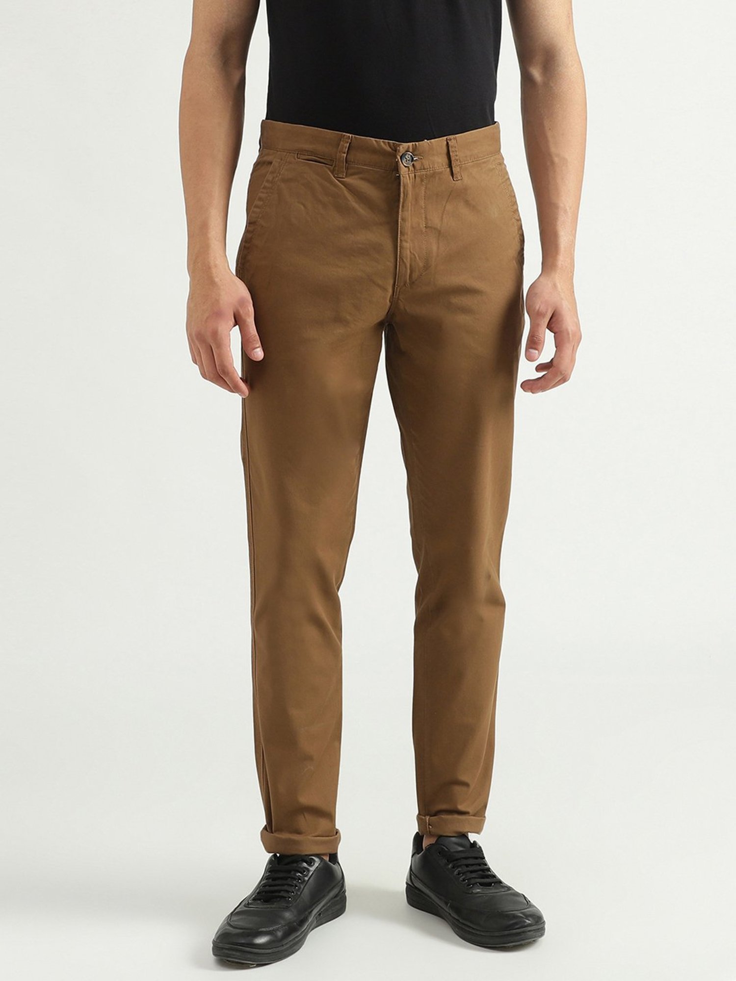 Buy United Colors of Benetton Mens Regular Casual Trousers  8903239828549Blue and Brown42 at Amazonin