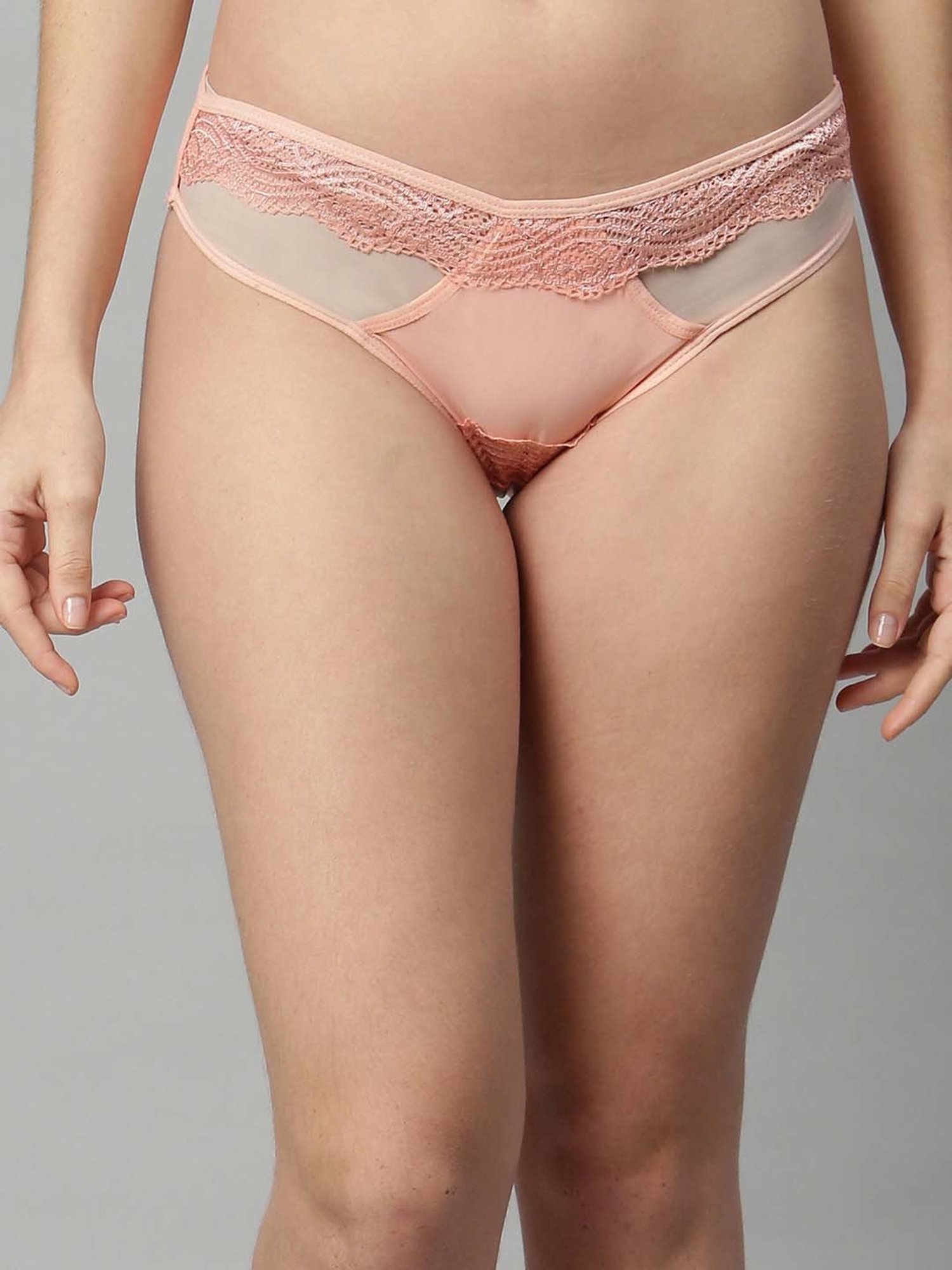 Laced Bikini Modal Panty - Peach – Prag & Co