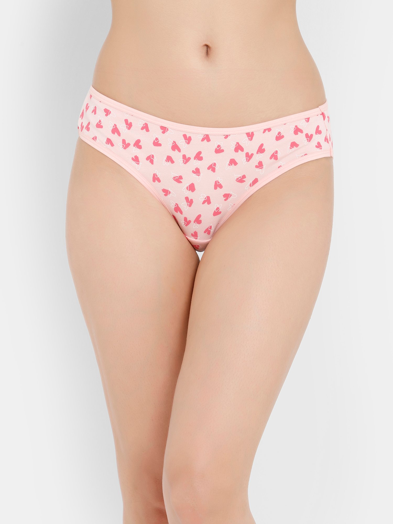 Soft Pink Brazilian Briefs, Geometric Printed, Underwear for Women