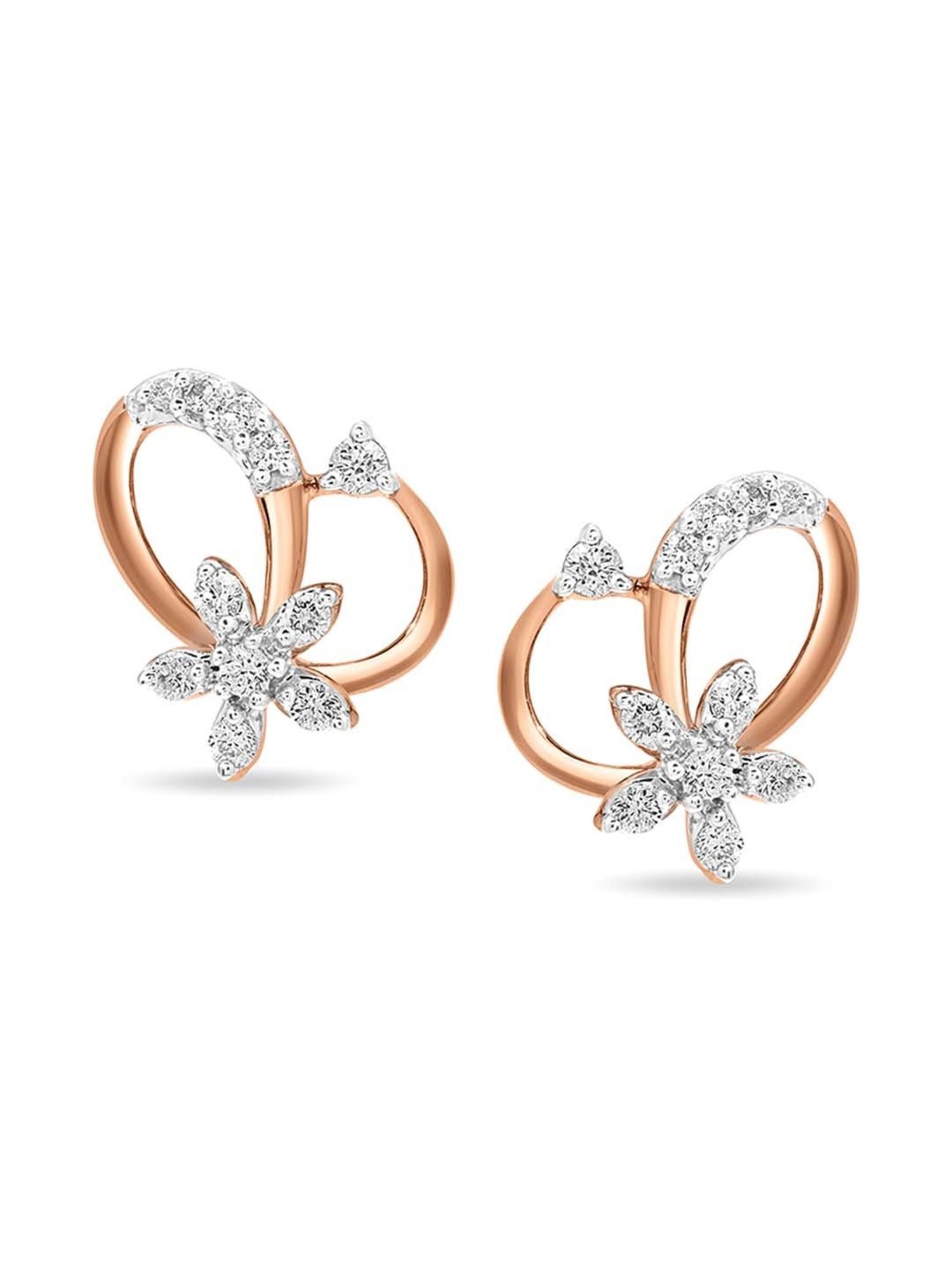 Real Diamonds Round 14K Gold Beautiful Designer Real Diamond Studded Earring  1800gms for Regular Wear