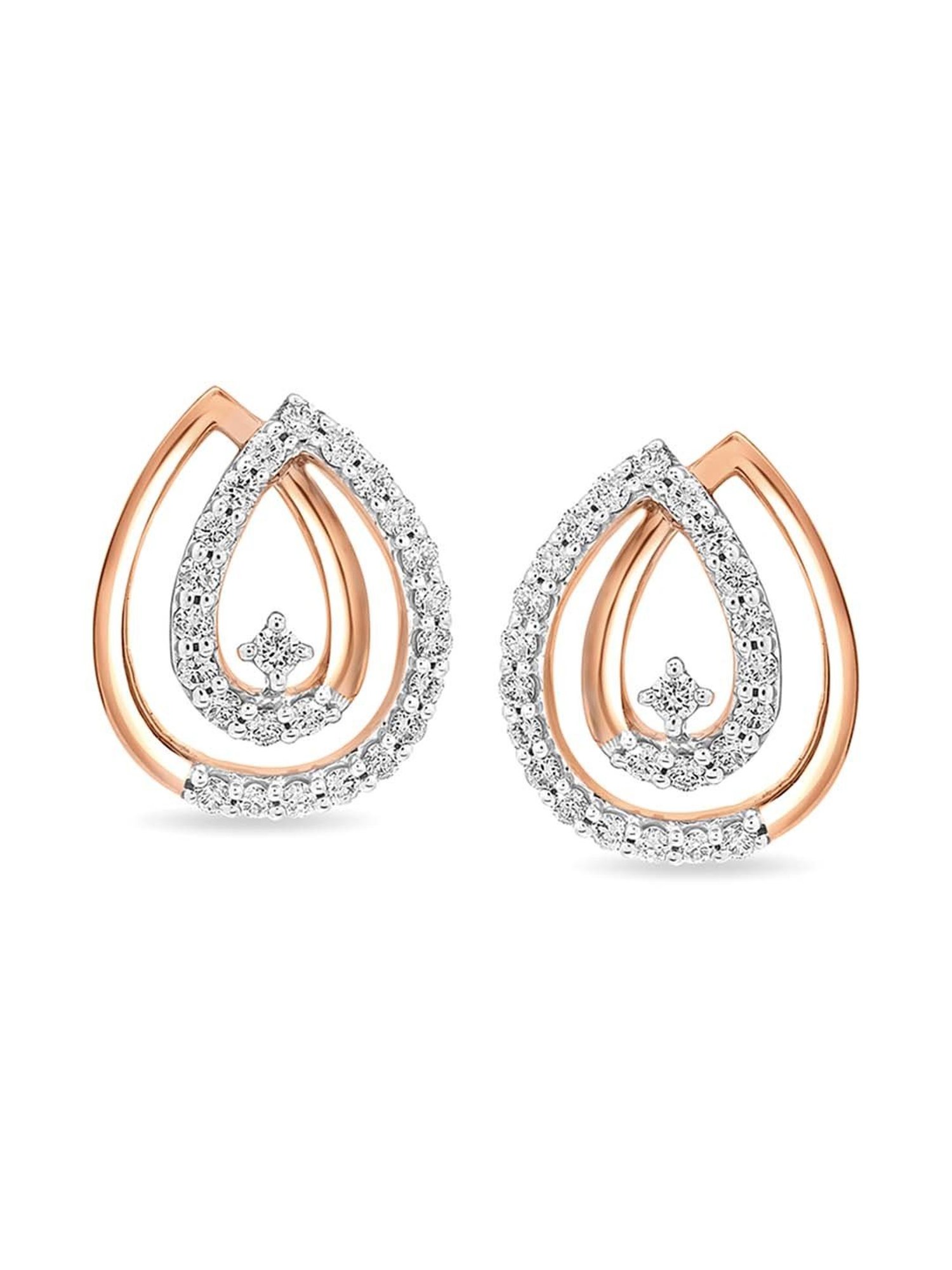 Buy quality Dainty Diamond Stud Earrings in 14k Rose Gold in Pune