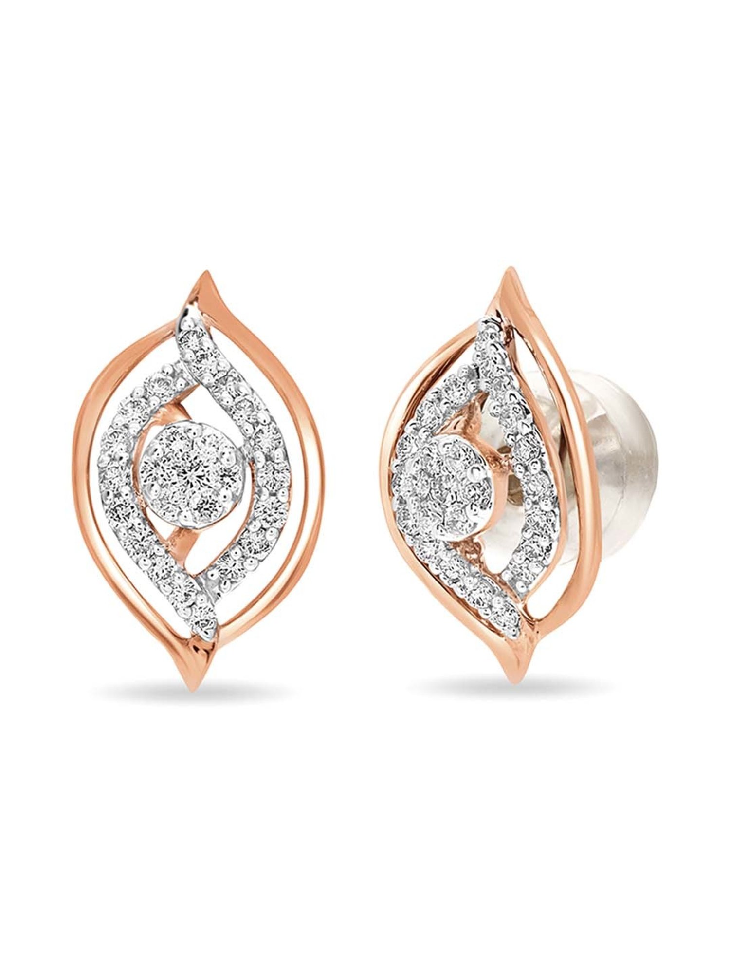 Mia by Tanishq 14 KT Rose Gold Triangular Diamond Stud Earrings Rose Gold  14kt Stud Earring Price in India  Buy Mia by Tanishq 14 KT Rose Gold  Triangular Diamond Stud Earrings