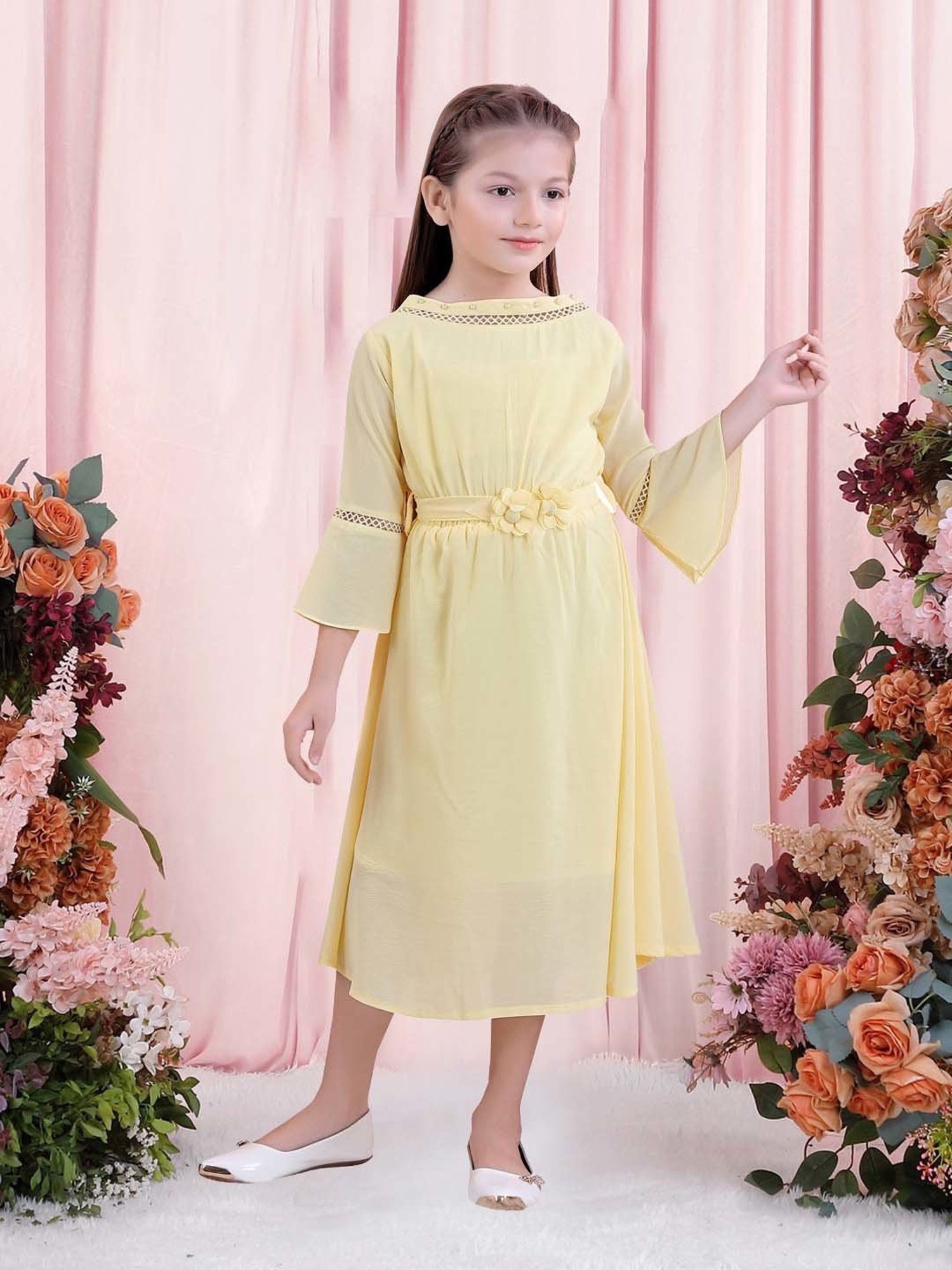 Sunny Yellow Dress with Frilly Sleeves for the Girls | Kids party wear  dresses, Yellow dress, Colorful dresses