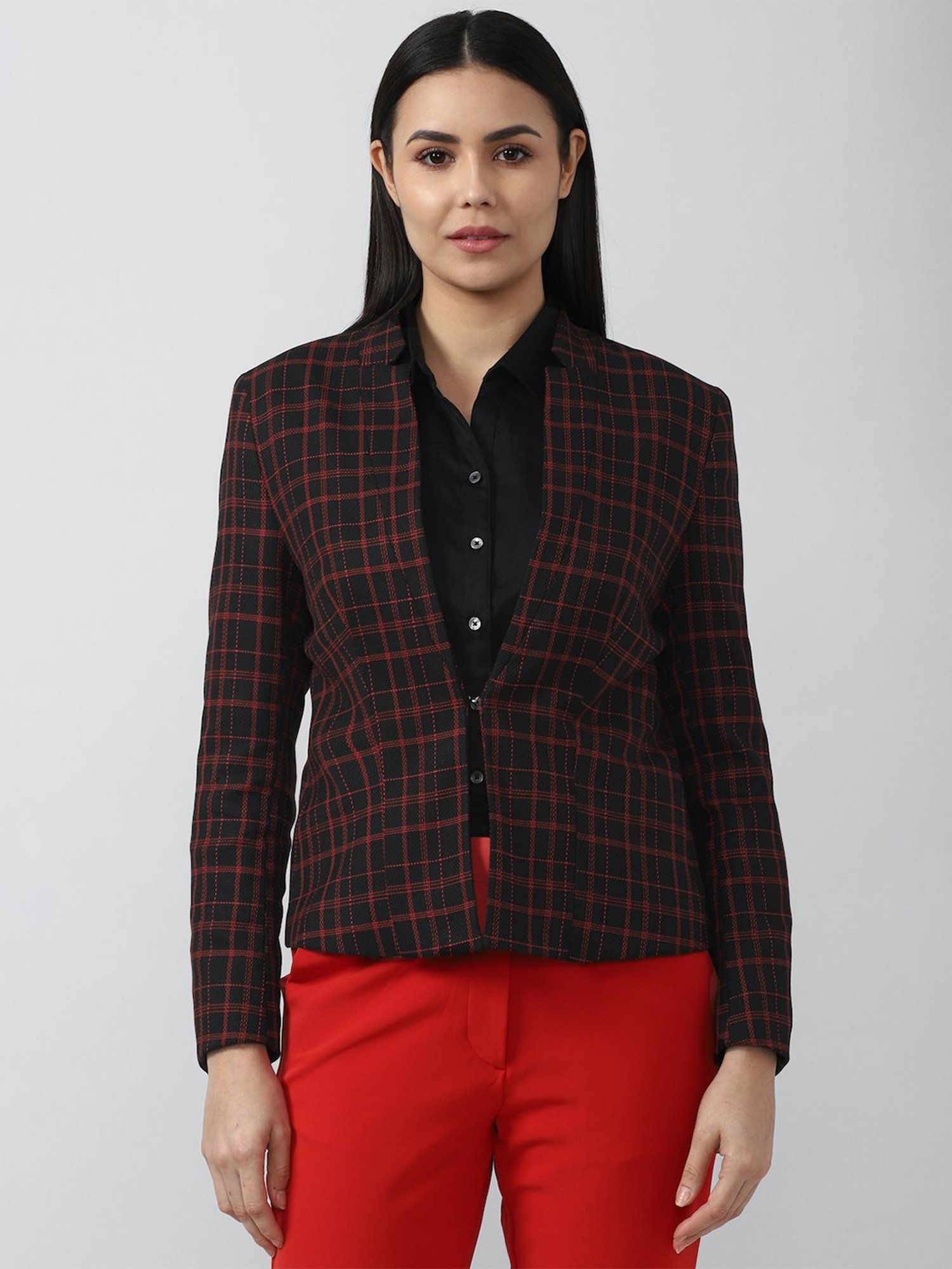 Black check blazer outlet womens