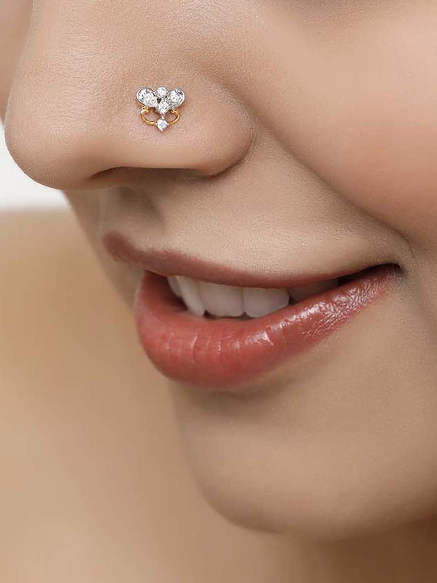 Three diamond sale nose ring