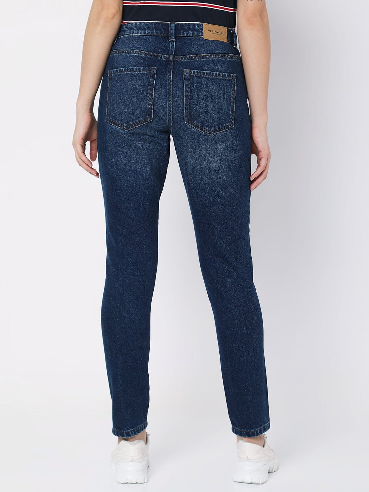 Buy Vero Moda Dark Blue Regular Fit Jeans for Women Online