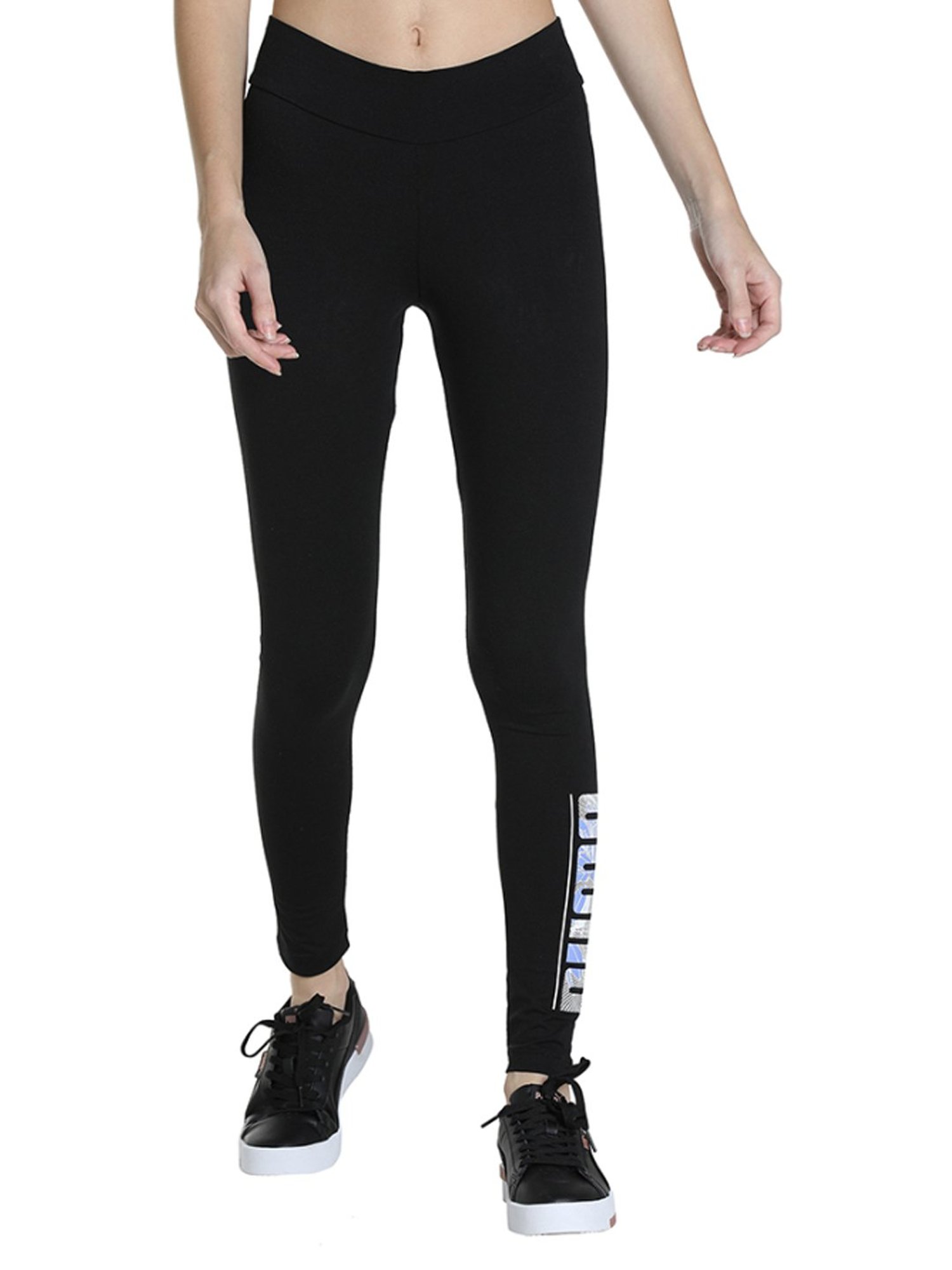 Buy Puma Black Cotton Printed Tights for Women Online @ Tata CLiQ