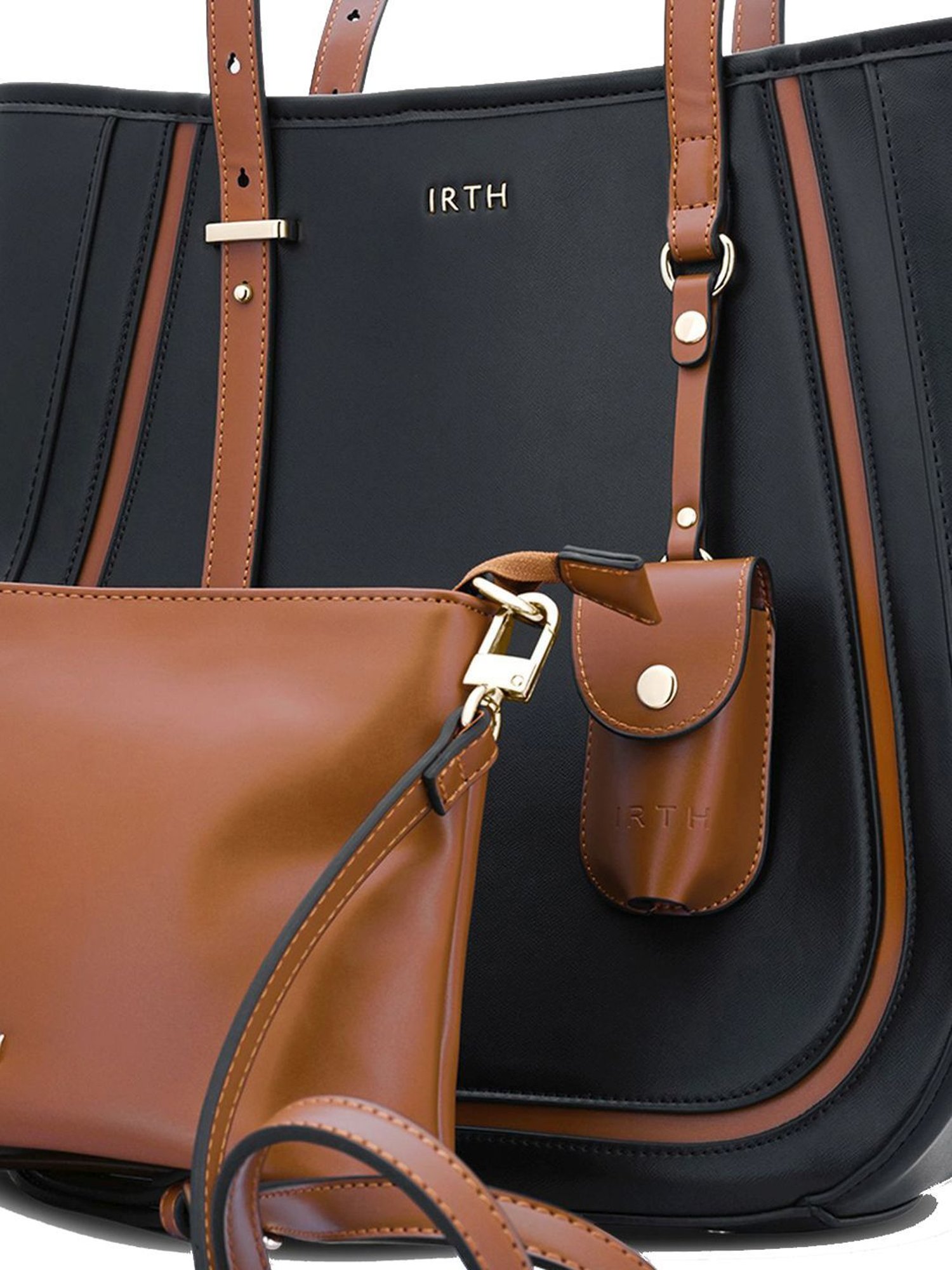 Buy IRTH Black Solid Medium Handbag Online At Best Price @ Tata CLiQ